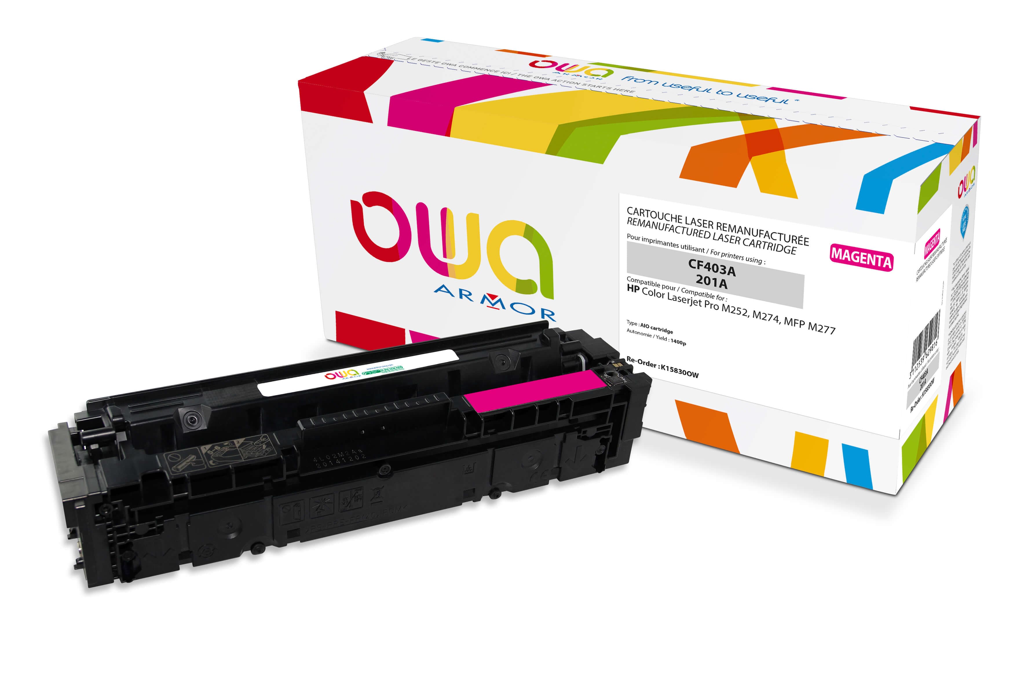 OWA Armor toner kompatibilní s HP CF403A, 1400st, červená magenta
