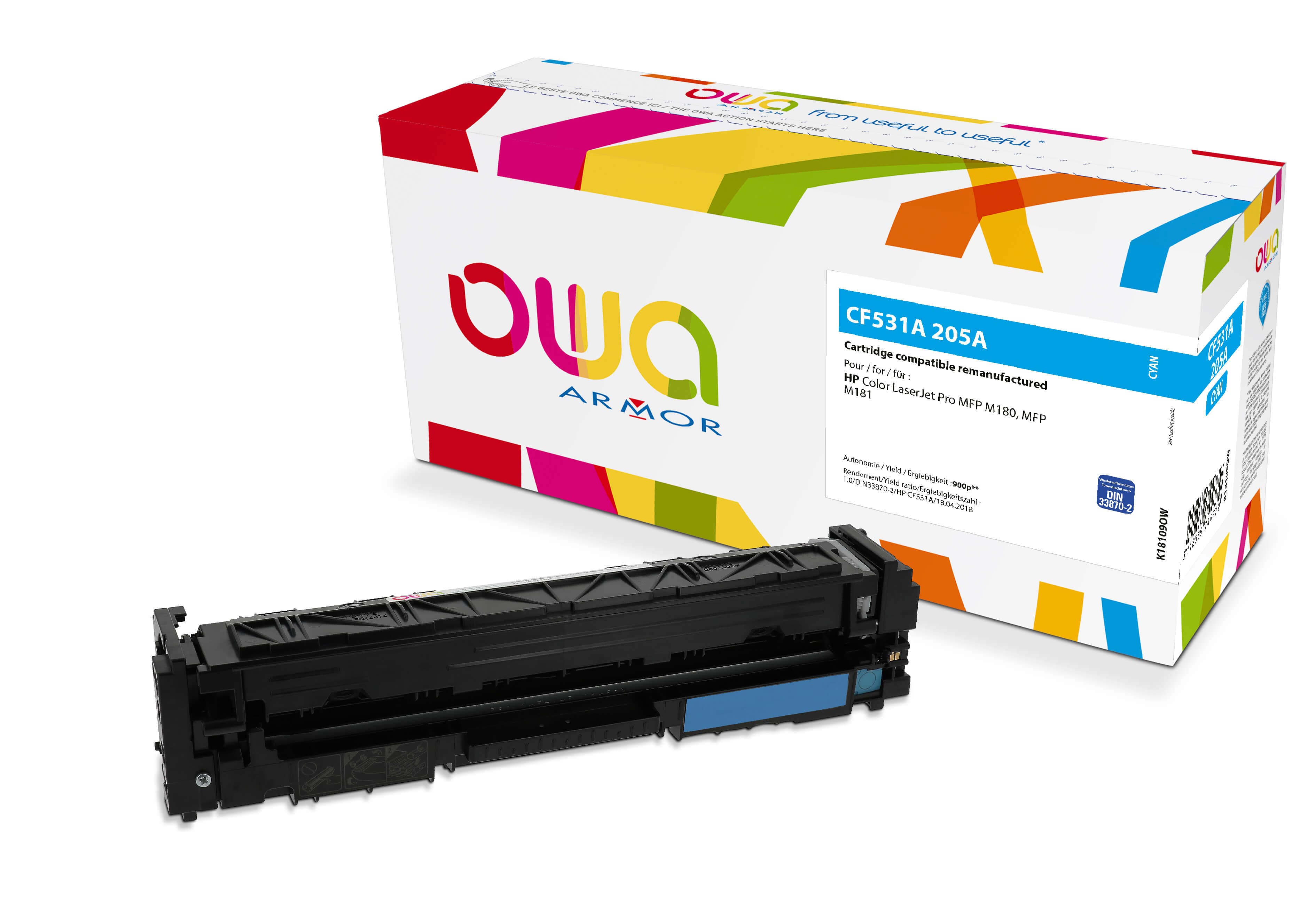 OWA Armor toner kompatibilní s HP CF531A, 900st, modrá
