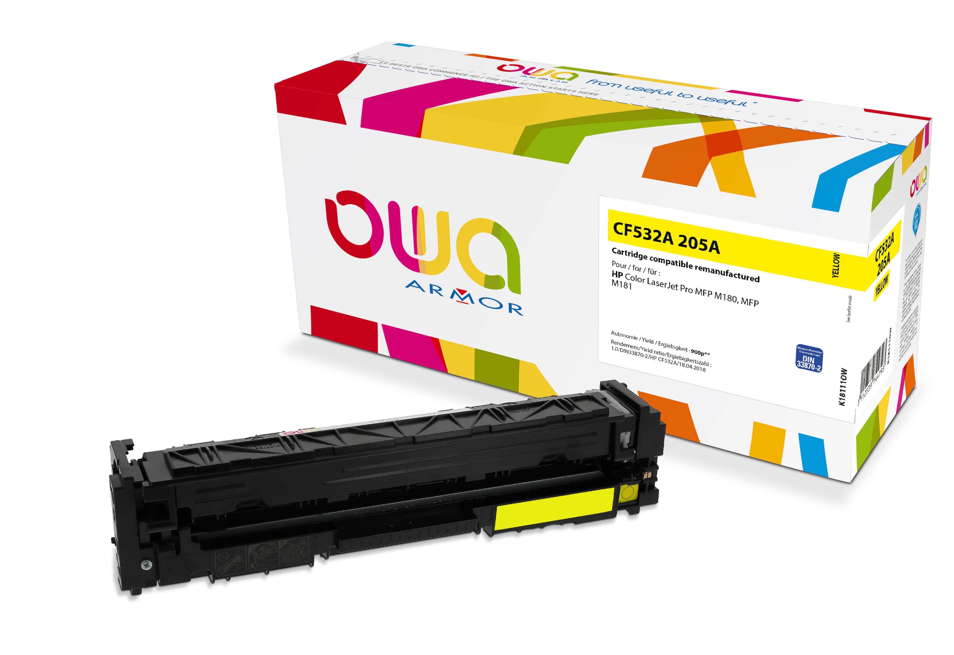 OWA Armor toner kompatibilní s HP CF532A, 900st, žlutá yellow