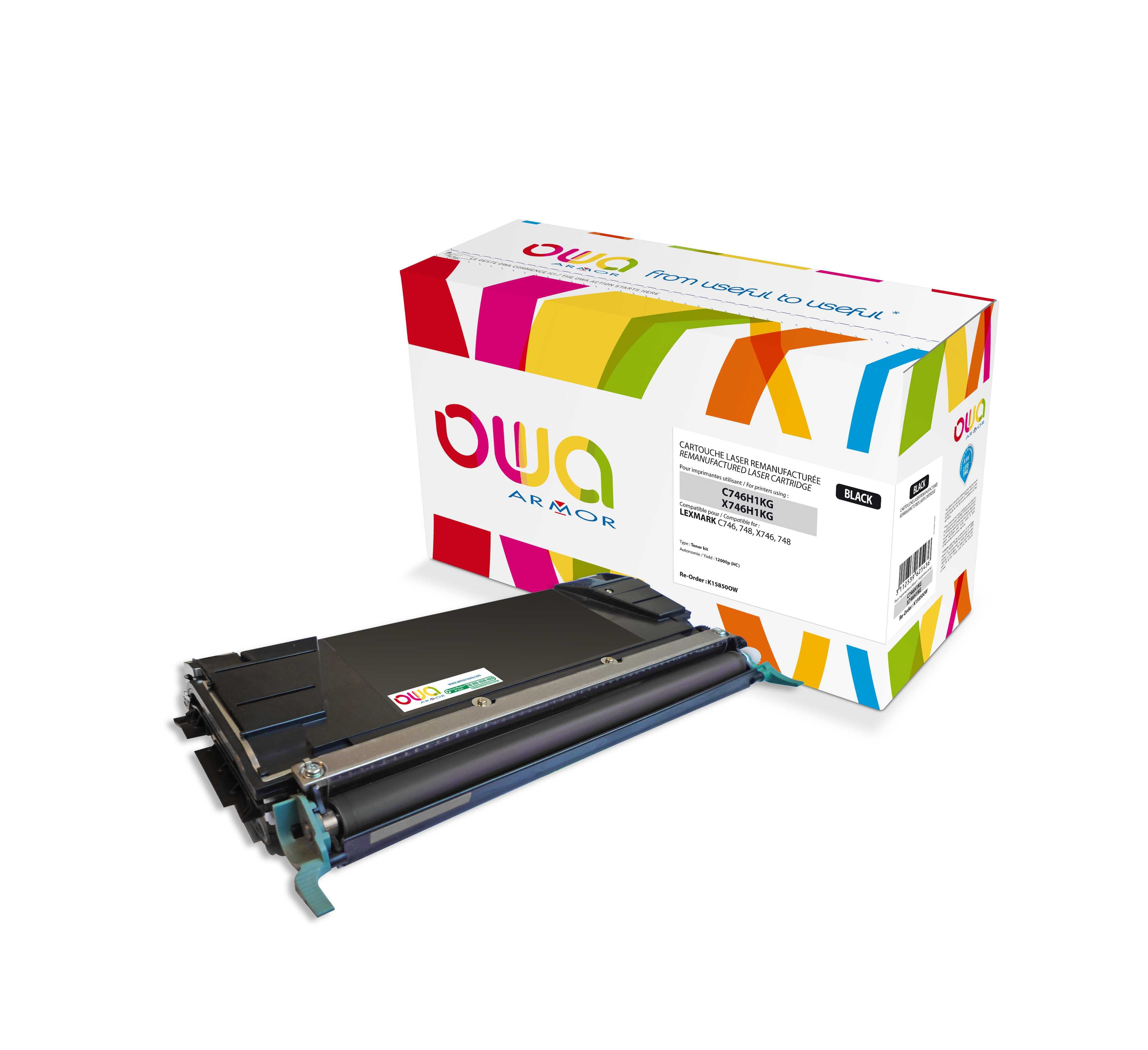 OWA Armor toner kompatibilní s Lexmark C746H1KG;X746H1KG, 12000st, černá black