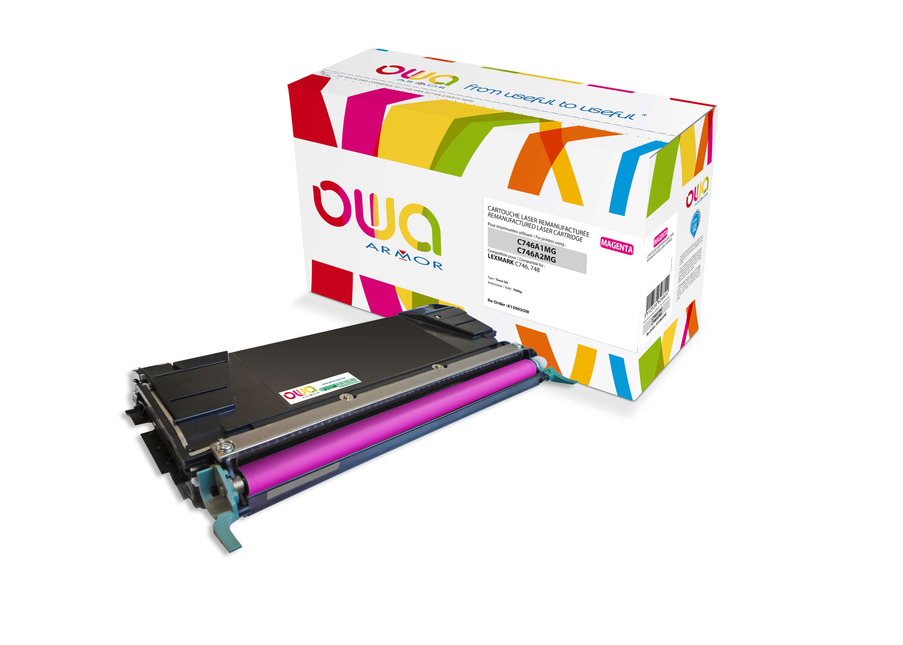 OWA Armor toner kompatibilní s Lexmark C746A1MG, 7000st, červená magenta