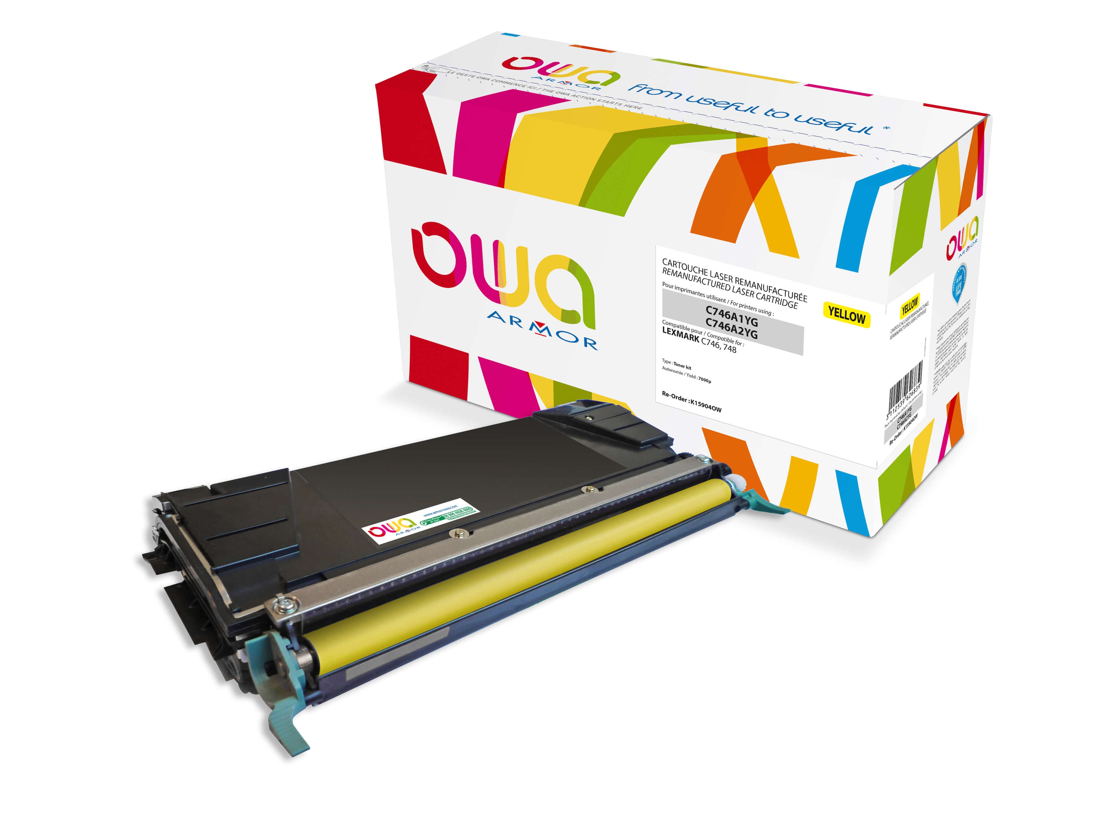 OWA Armor toner kompatibilní s Lexmark C746A1YG, 7000st, žlutá yellow