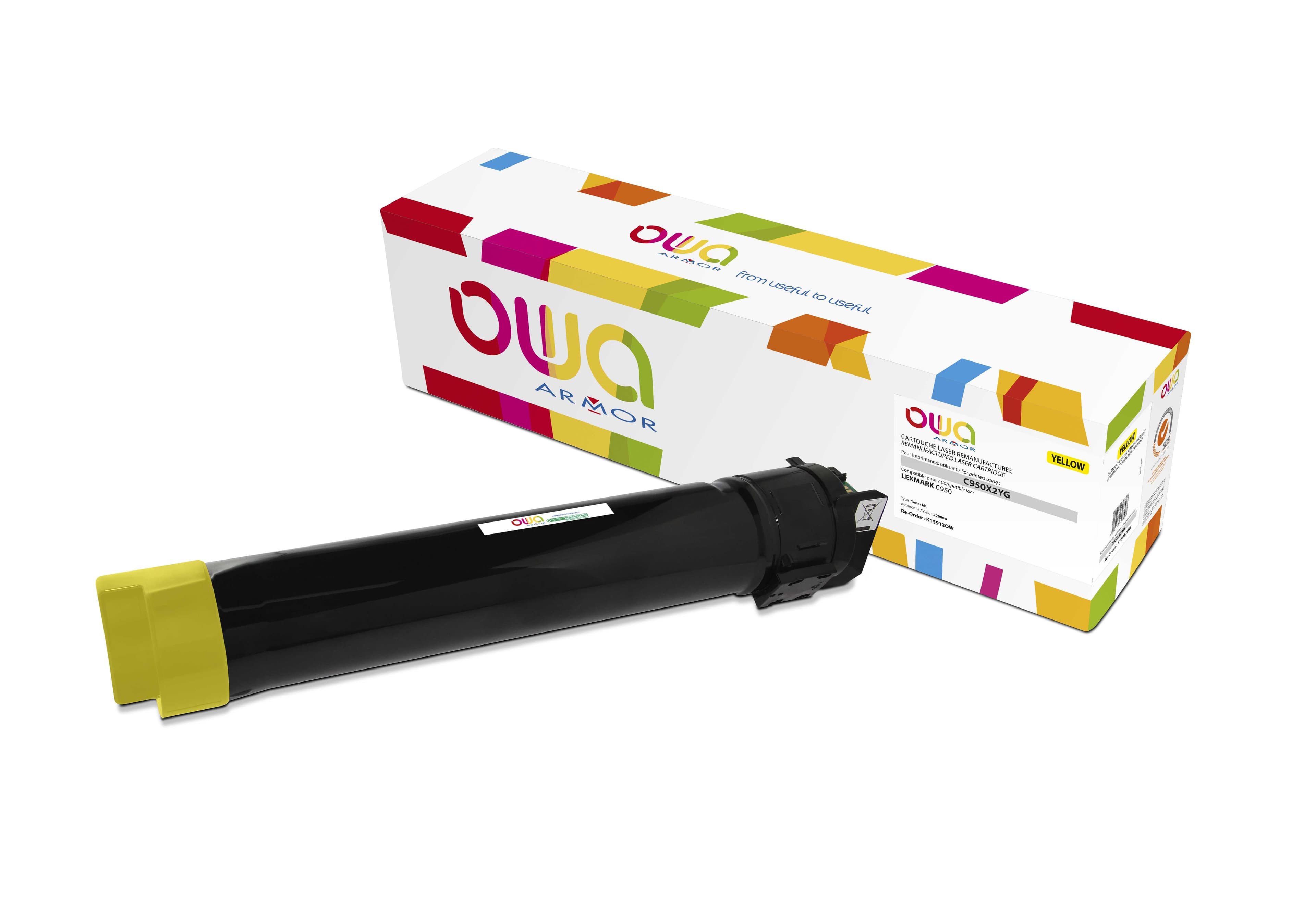 OWA Armor toner kompatibilní s Lexmark C950X2YG, 22000st, žlutá yellow