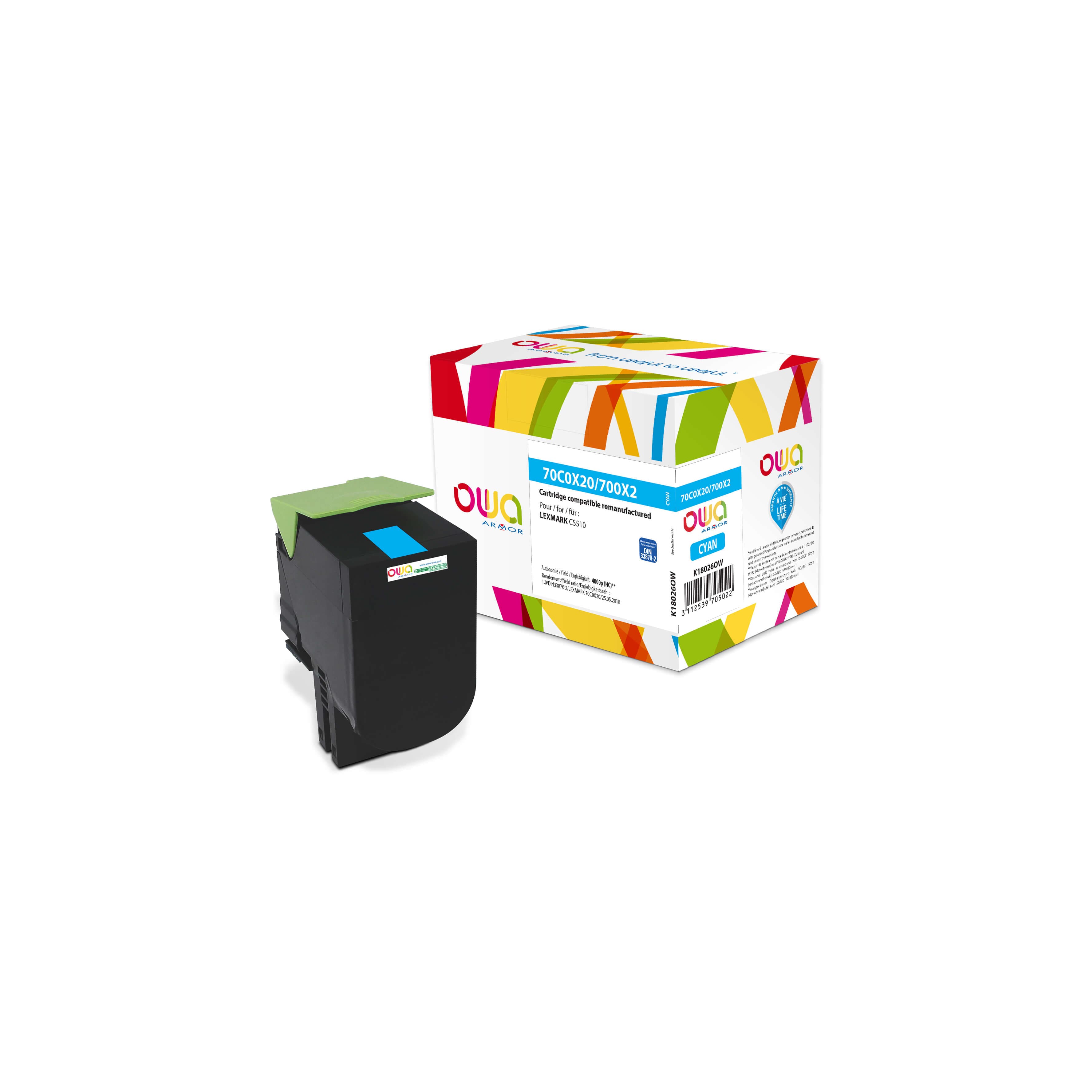 OWA Armor toner kompatibilní s Lexmark 70C2XCE, 4000st, modrá