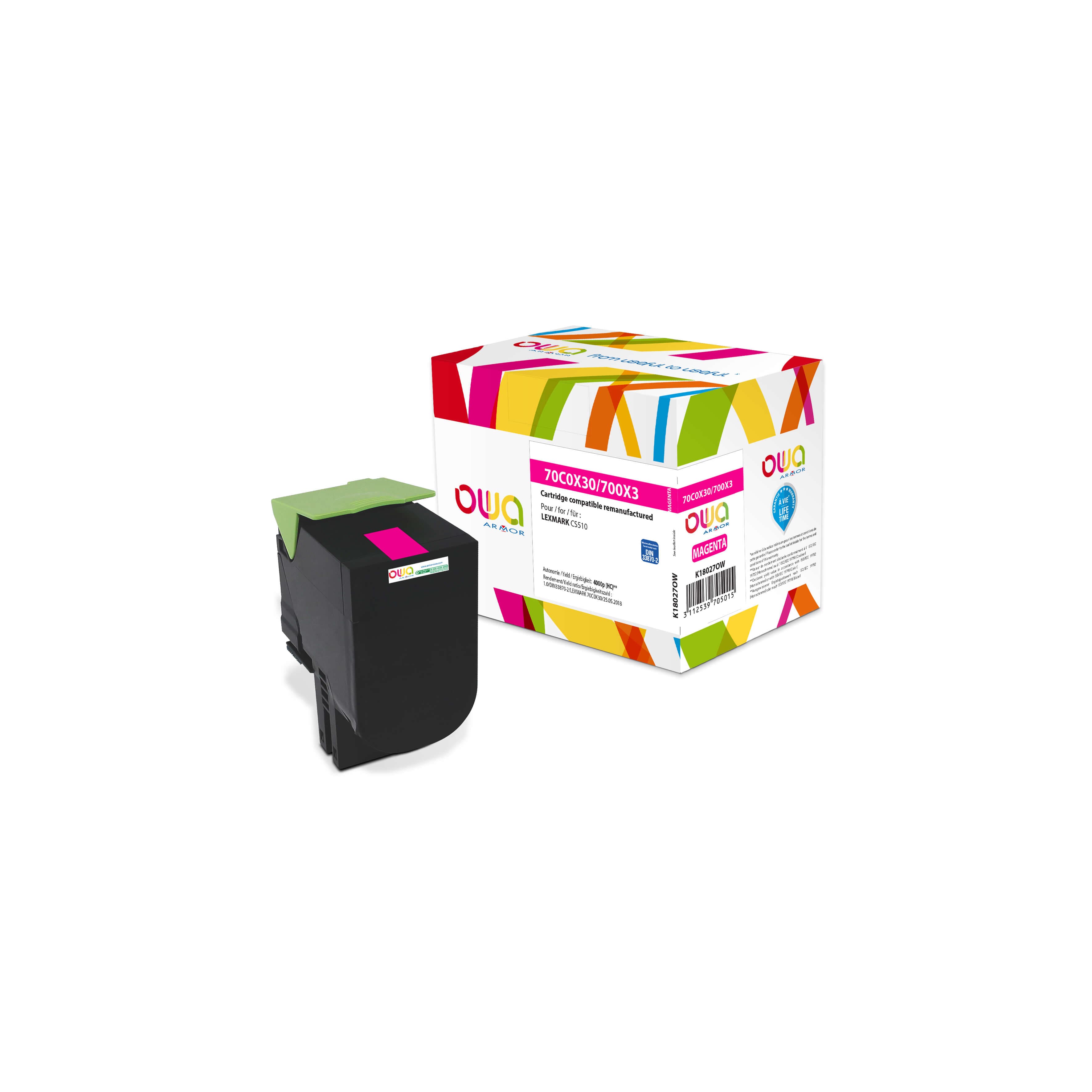 OWA Armor toner kompatibilní s Lexmark 70C2XME, 4000st, červená magenta