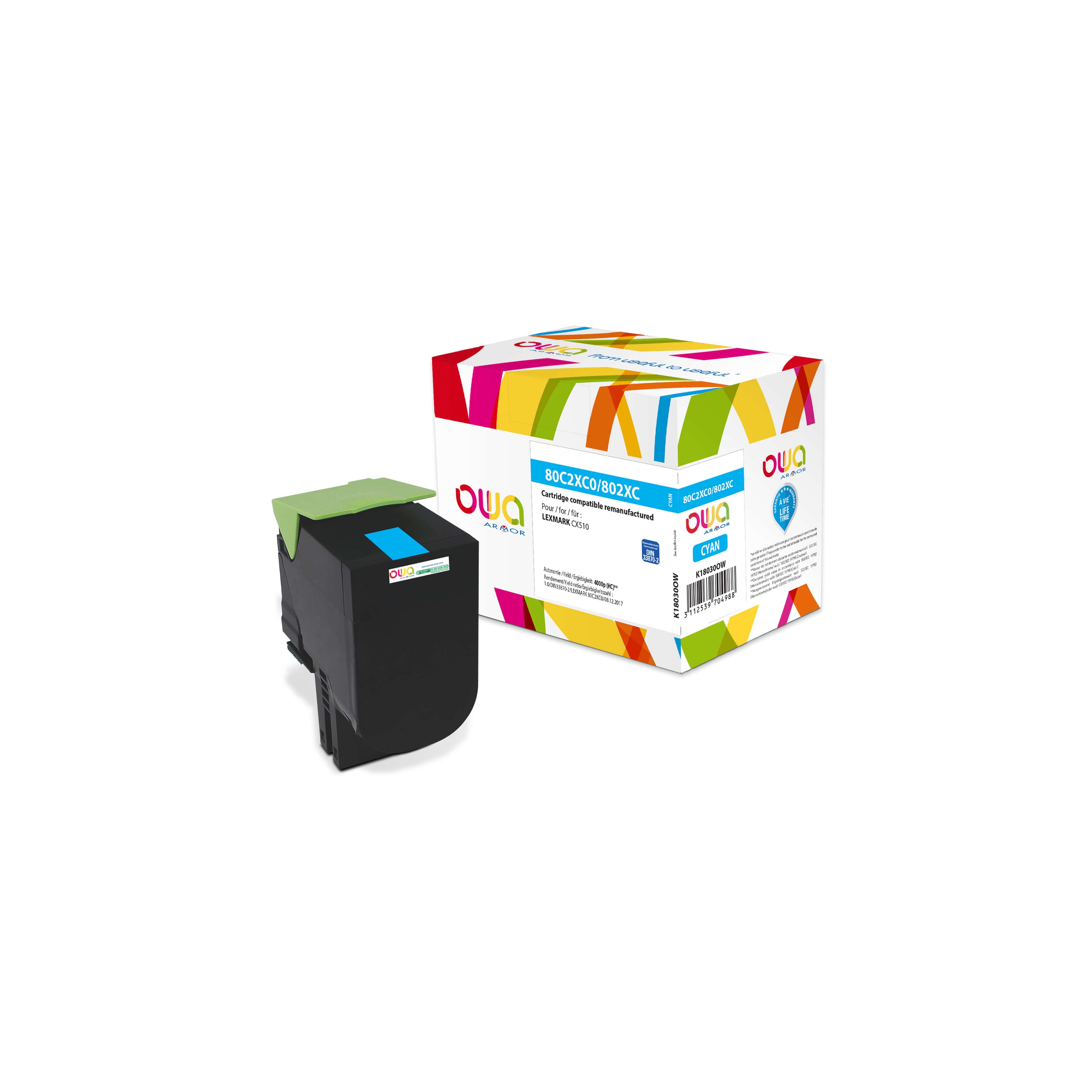 OWA Armor toner kompatibilní s Lexmark 80C2XC0, 4000st, modrá
