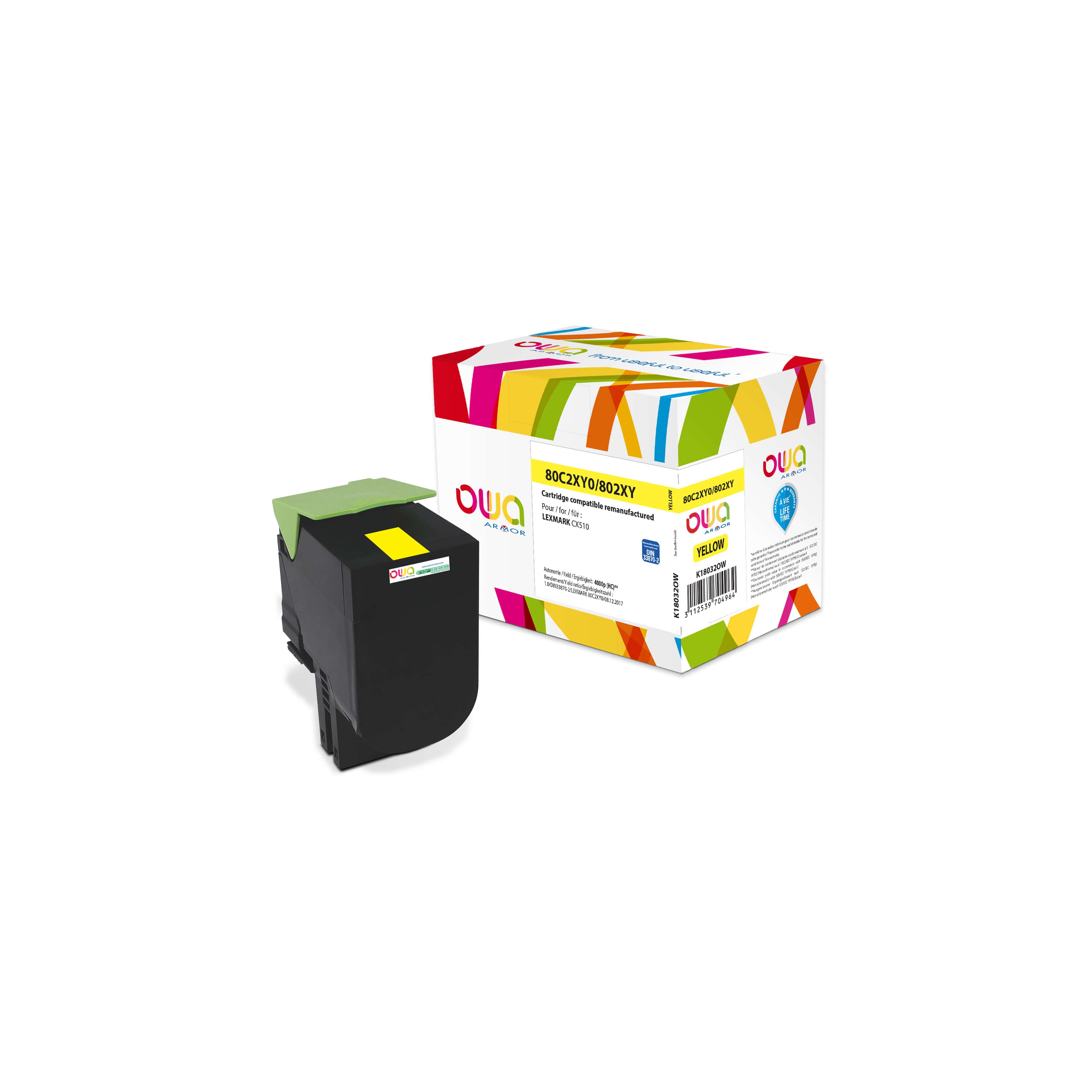OWA Armor toner kompatibilní s Lexmark 80C2XY0, 4000st, žlutá yellow
