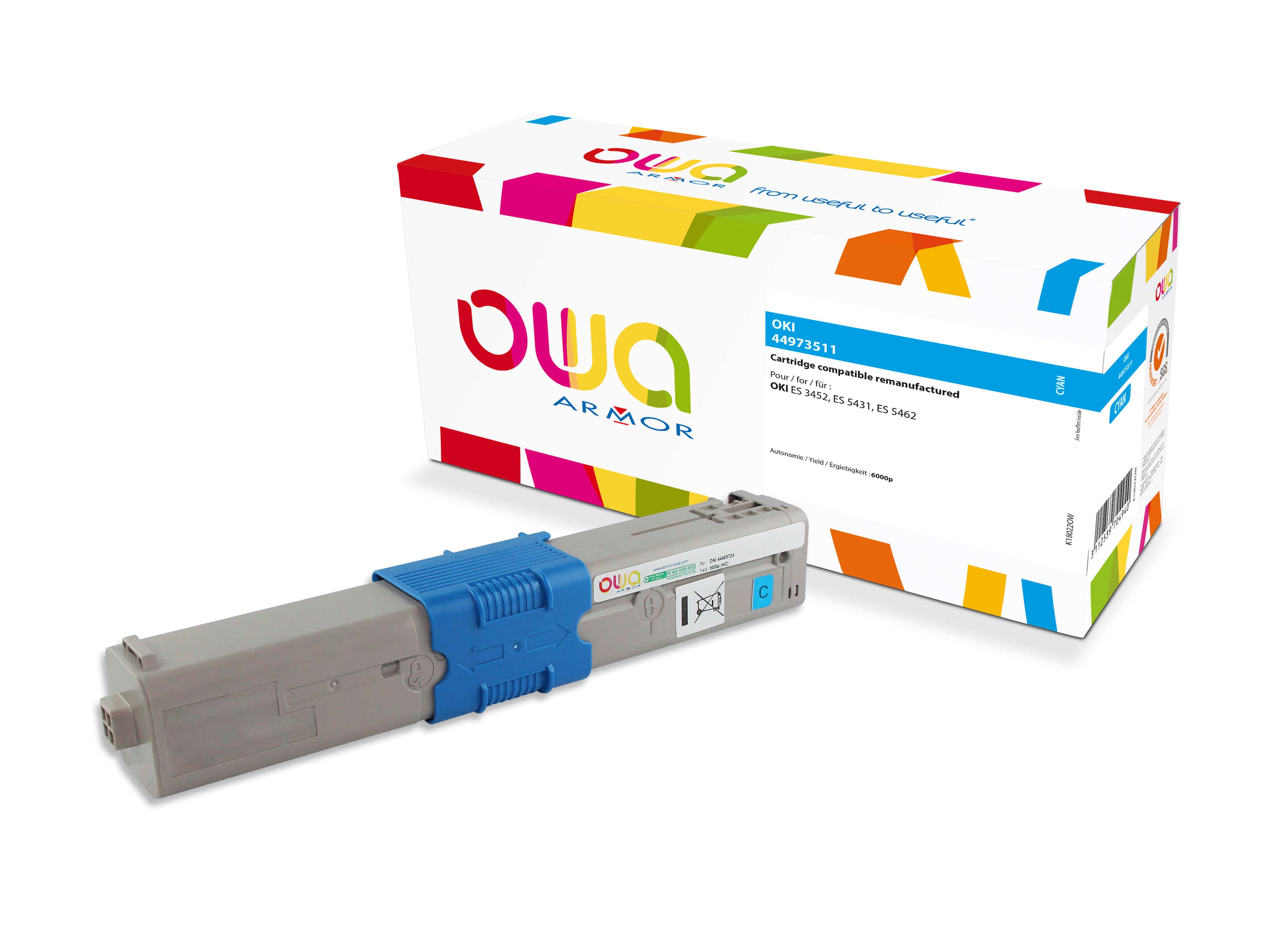 OWA Armor toner kompatibilní s OKI 44973511, 6000st, modrá