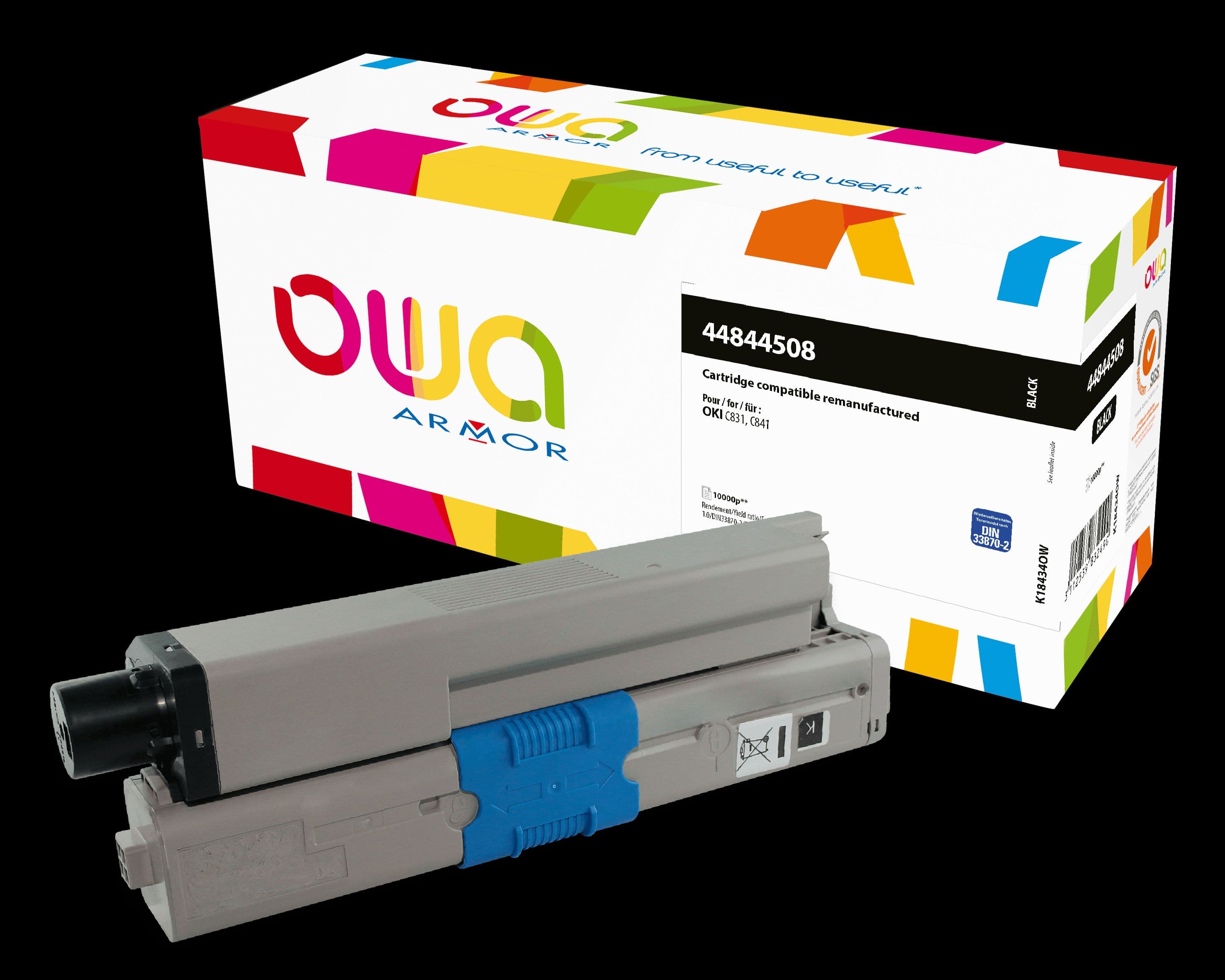 OWA Armor toner kompatibilní s OKI 44844508, 10000st, černá black