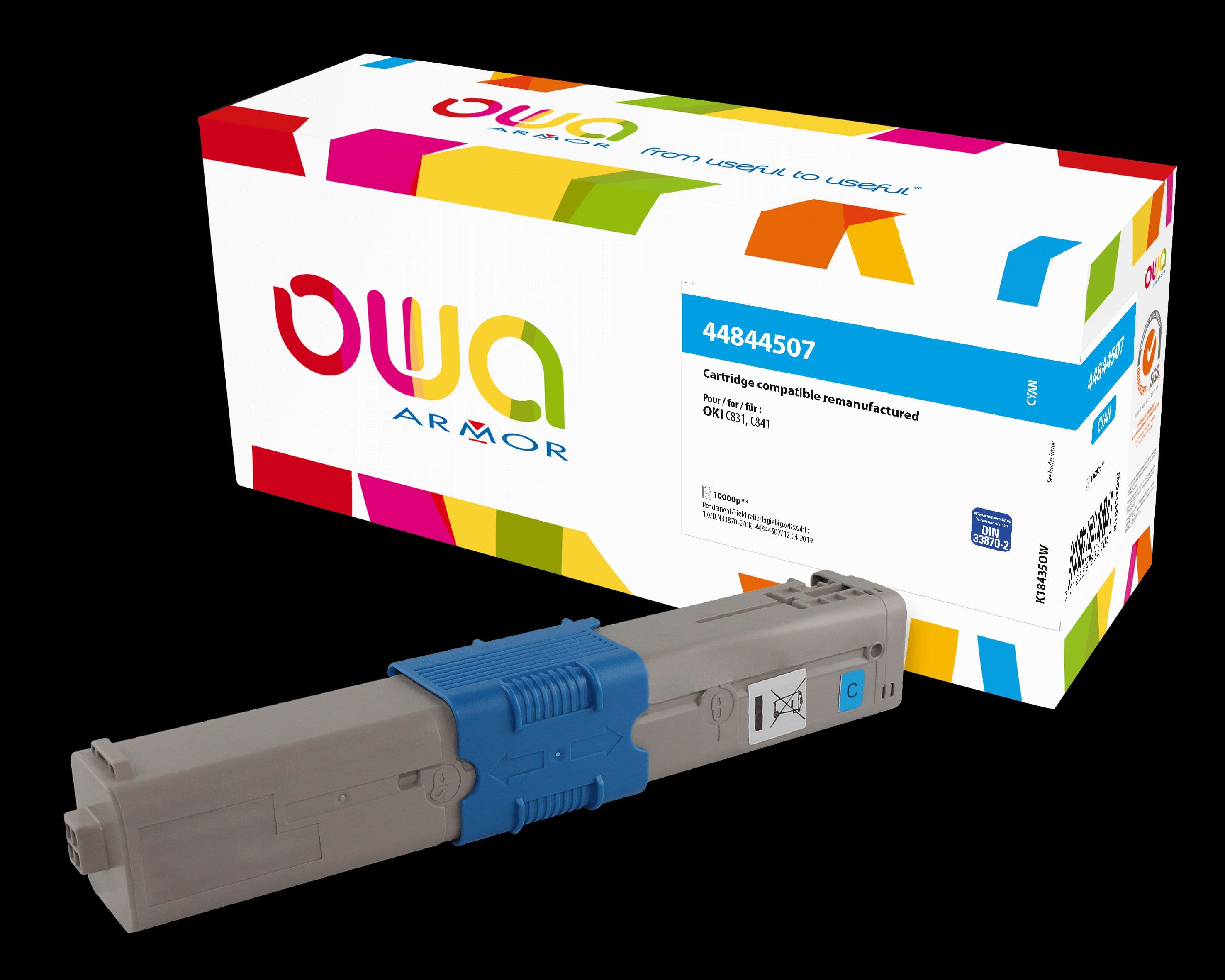 OWA Armor toner kompatibilní s OKI 44844507, 10000st, modrá