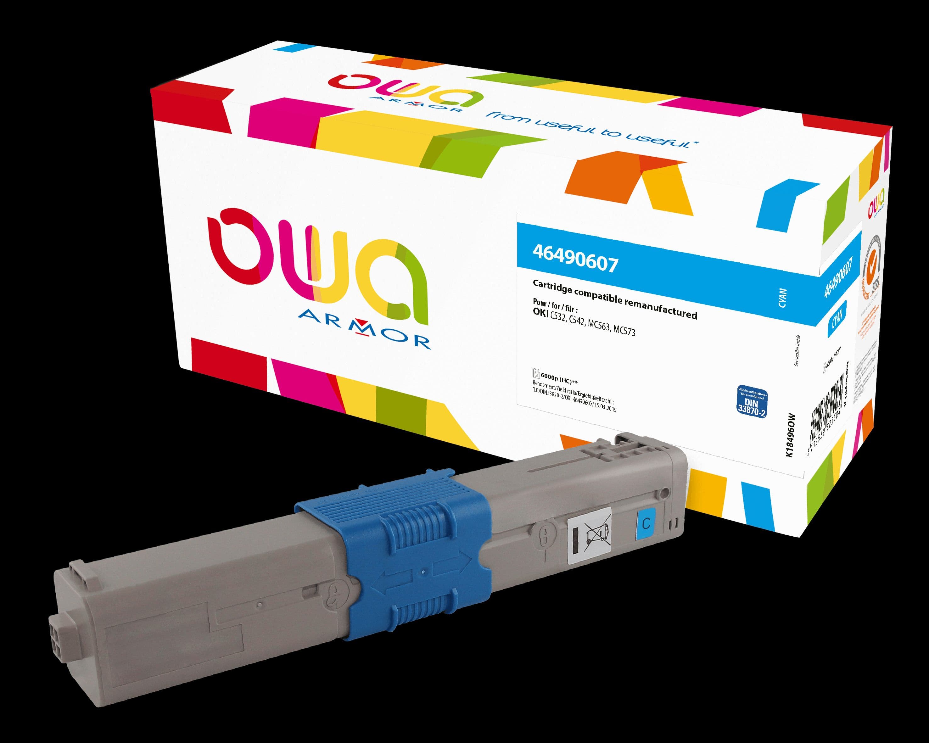 OWA Armor toner kompatibilní s OKI 46490607, 6000st, modrá