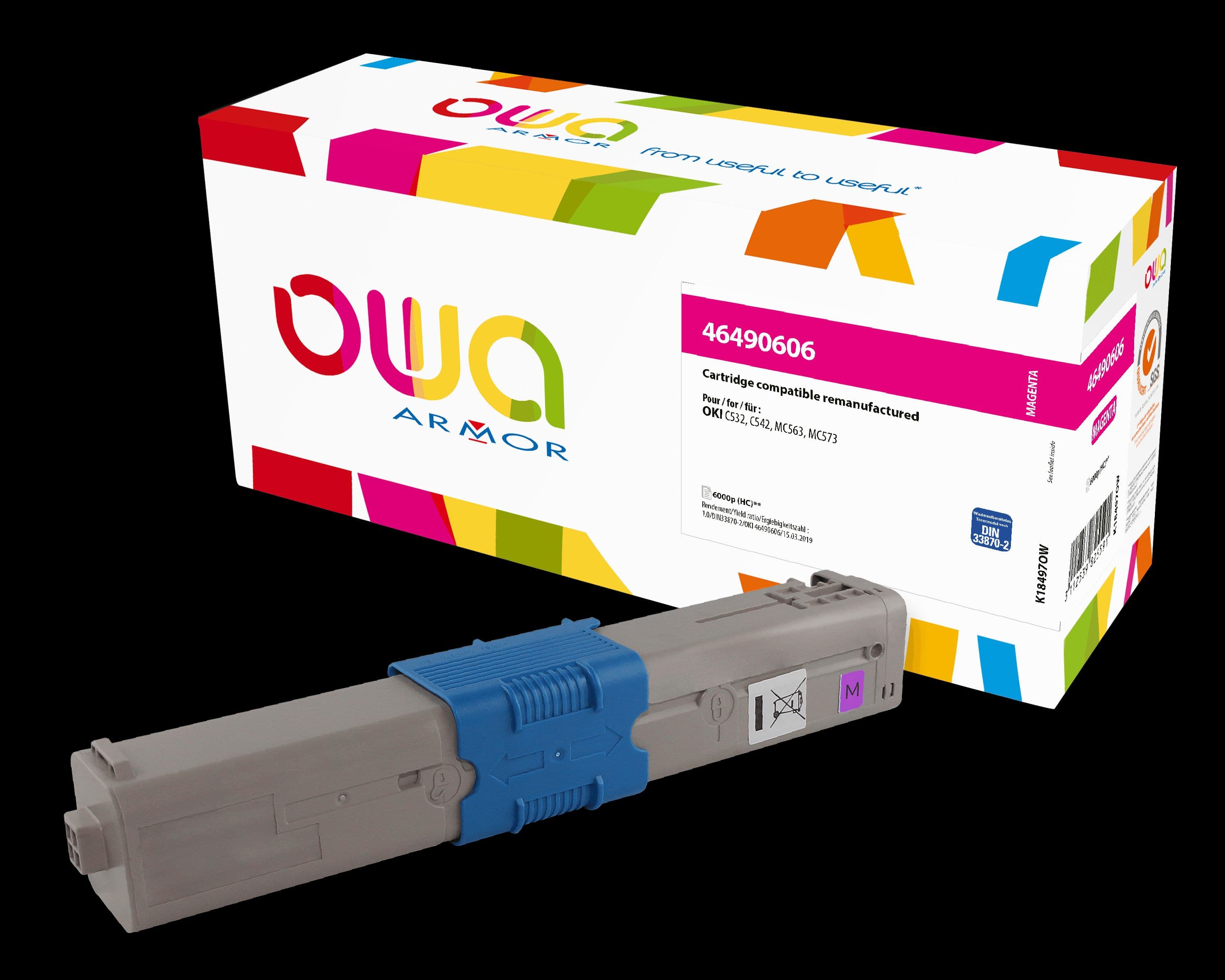 OWA Armor toner kompatibilní s OKI 46490606, 6000st, červená magenta