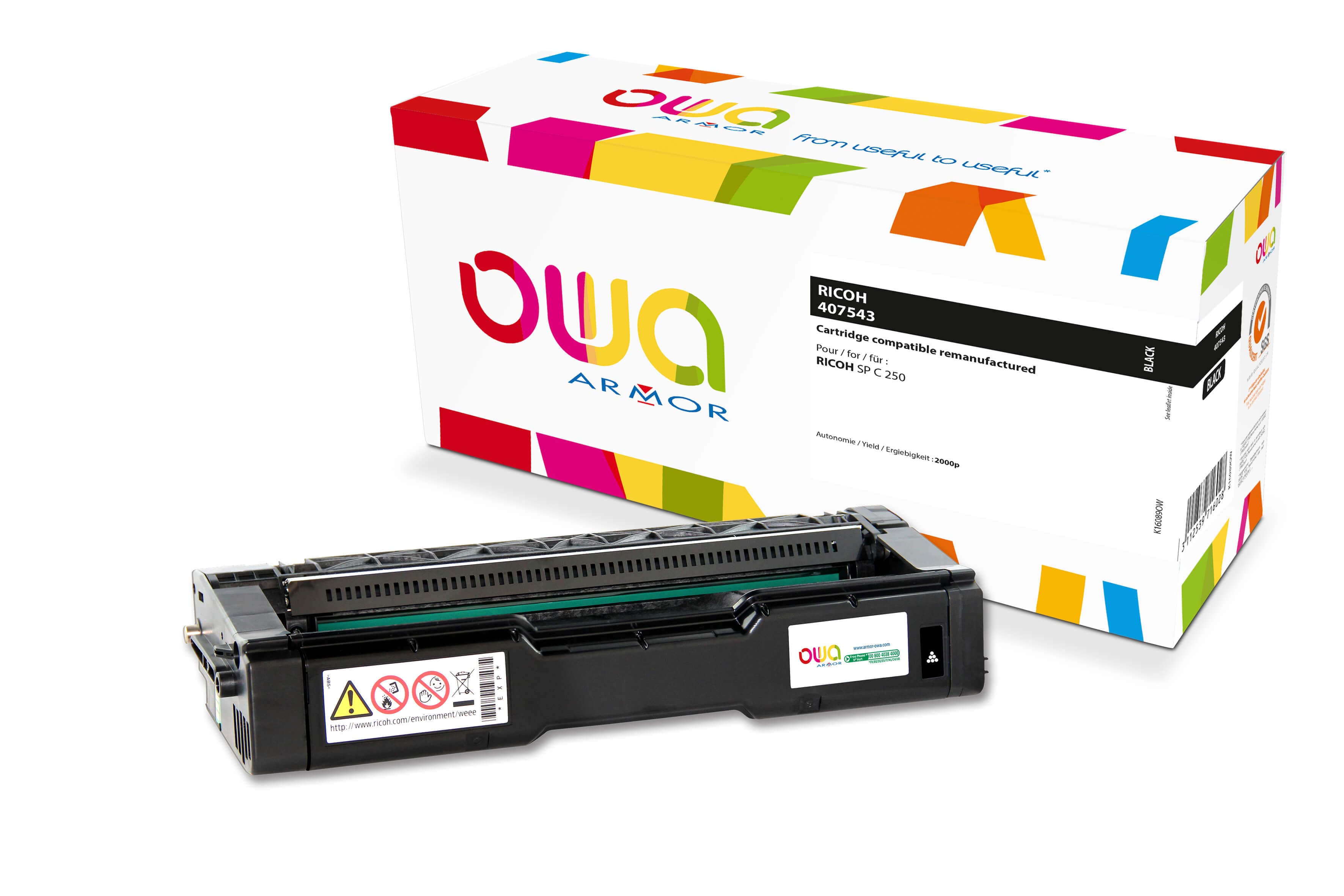 OWA Armor toner kompatibilní s RICOH 407543, 2000st, černá black