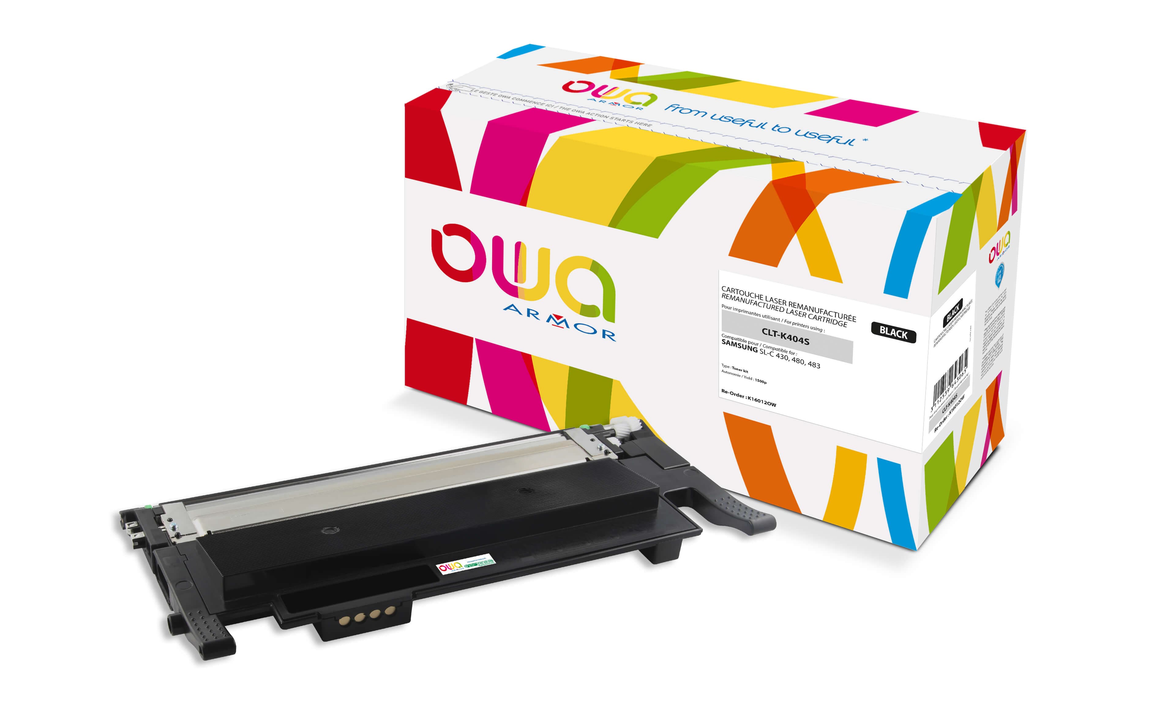 OWA Armor toner kompatibilní s Samsung CLTK404S, 1500st, černá black