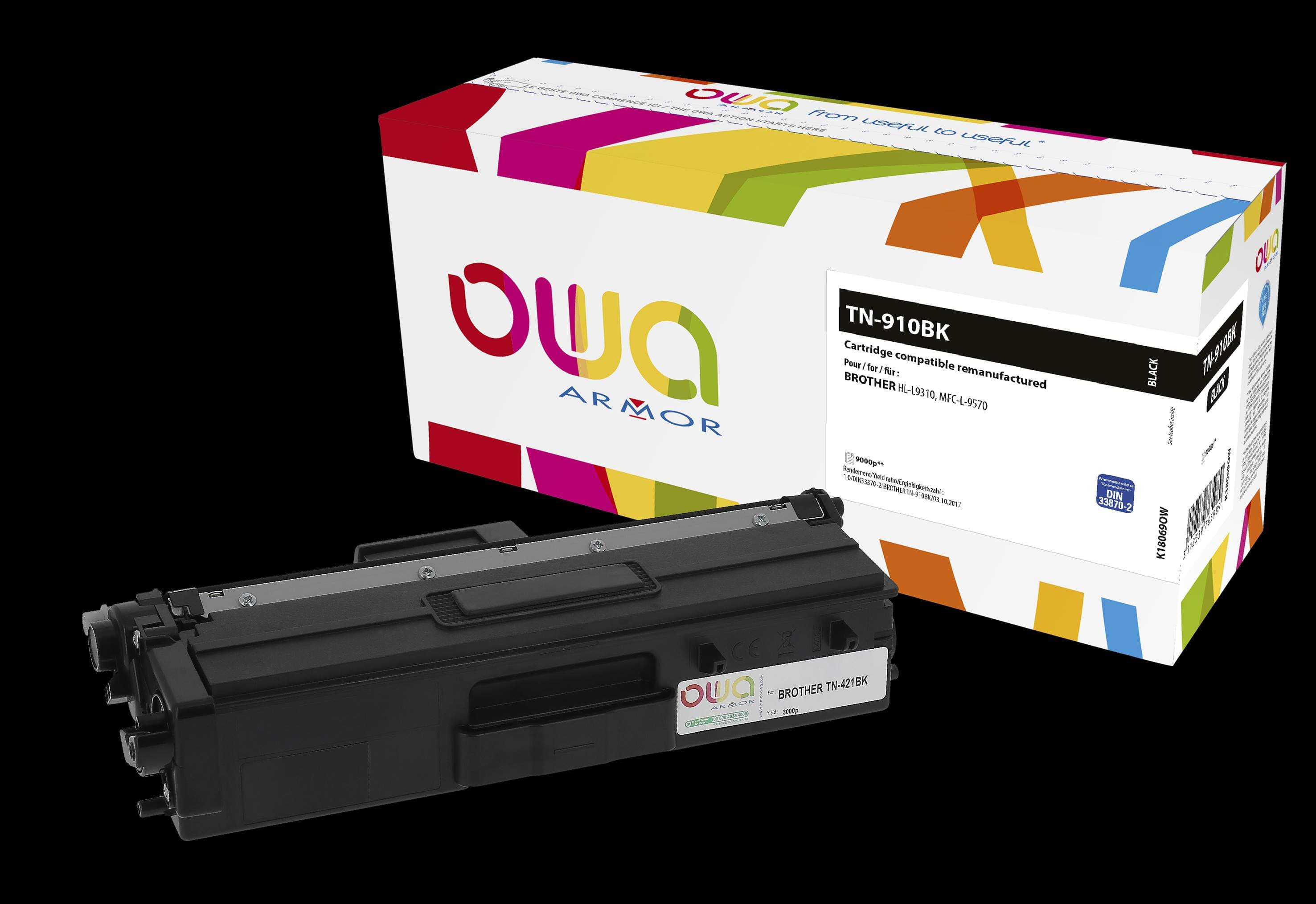 OWA Armor toner kompatibilní s Brother TN-910BK, 9000st, černá black