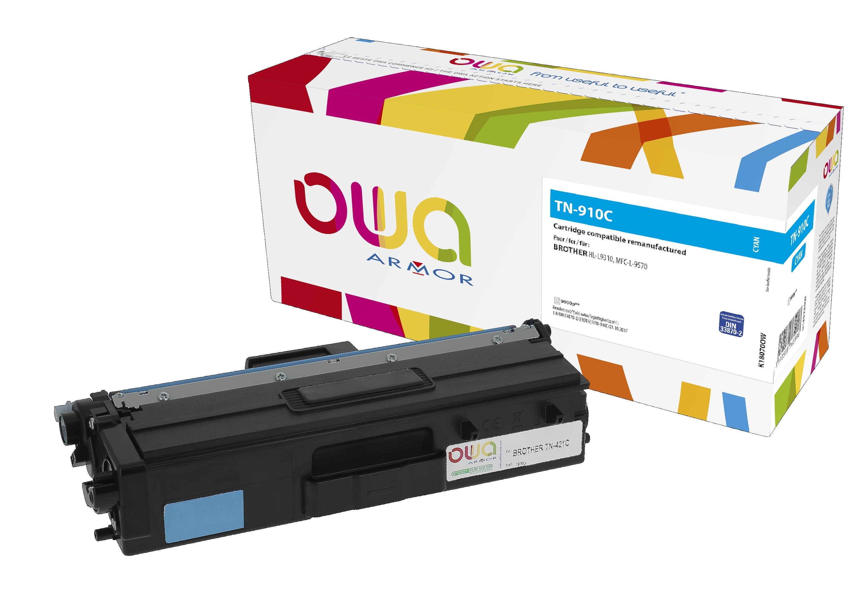 OWA Armor toner kompatibilní s Brother TN-910C, 9000st, modrá