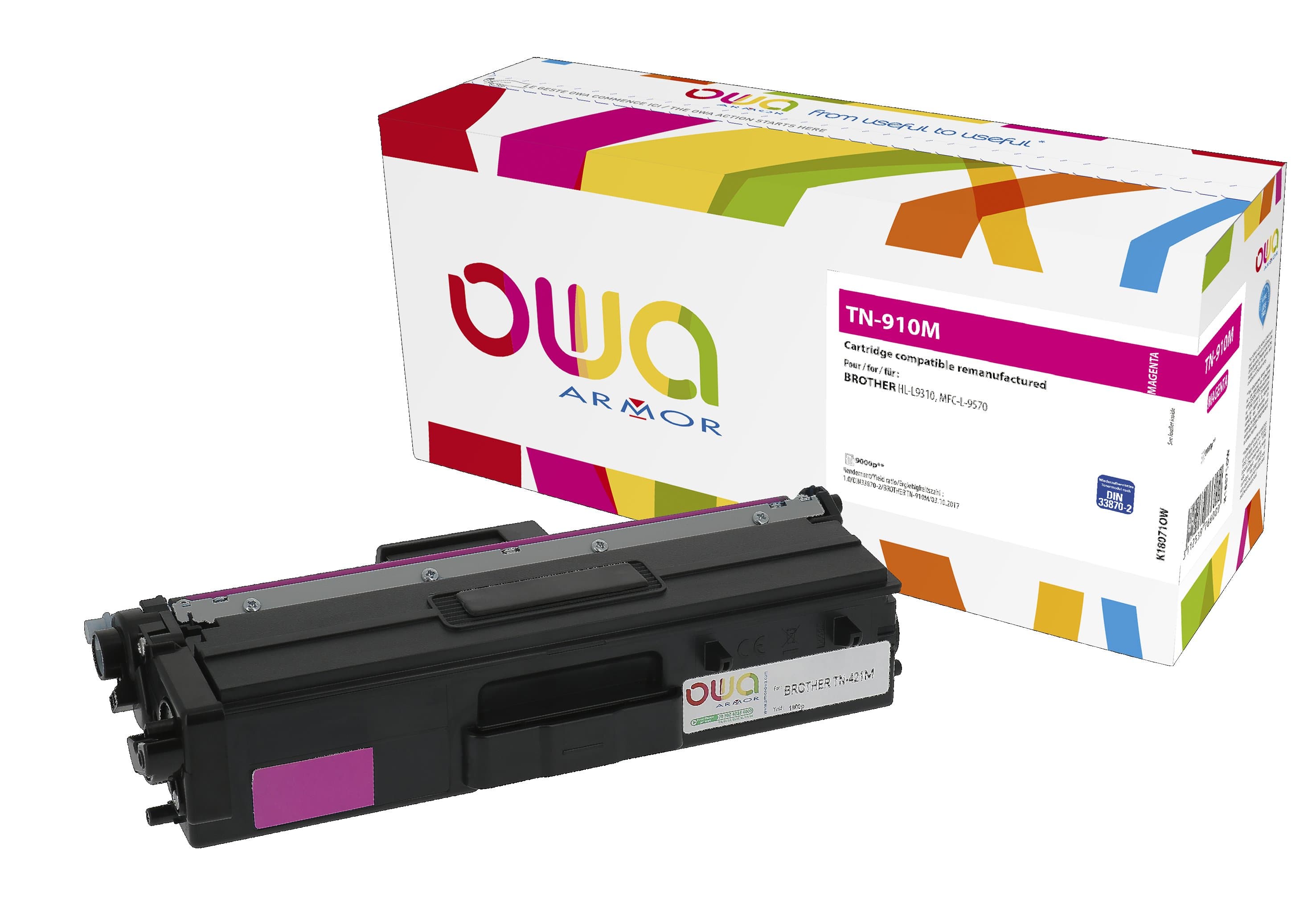 OWA Armor toner kompatibilní s Brother TN-910M, 9000st, červená magenta