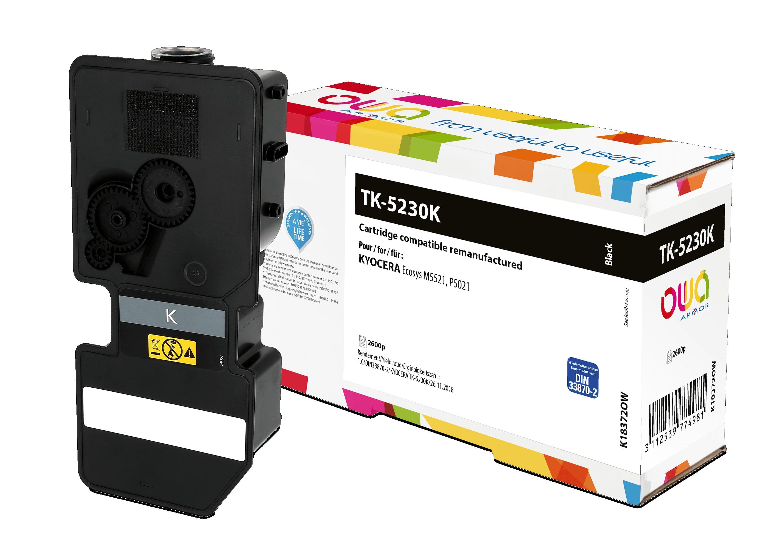 OWA Armor toner kompatibilní s Kyocera TK-5230K, 2600st, černá black