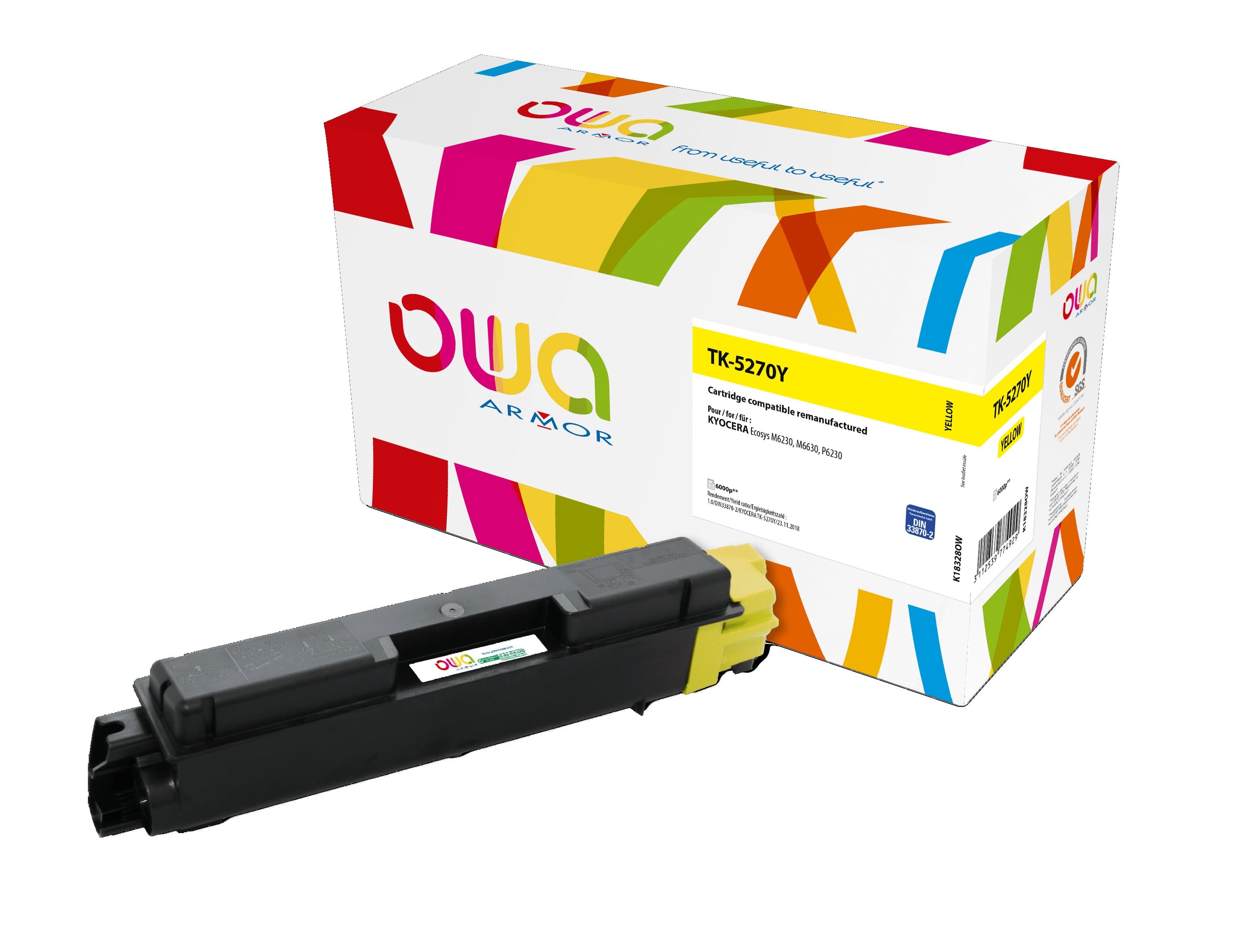 OWA Armor toner kompatibilní s Kyocera TK-5270Y, 6000st, žlutá yellow
