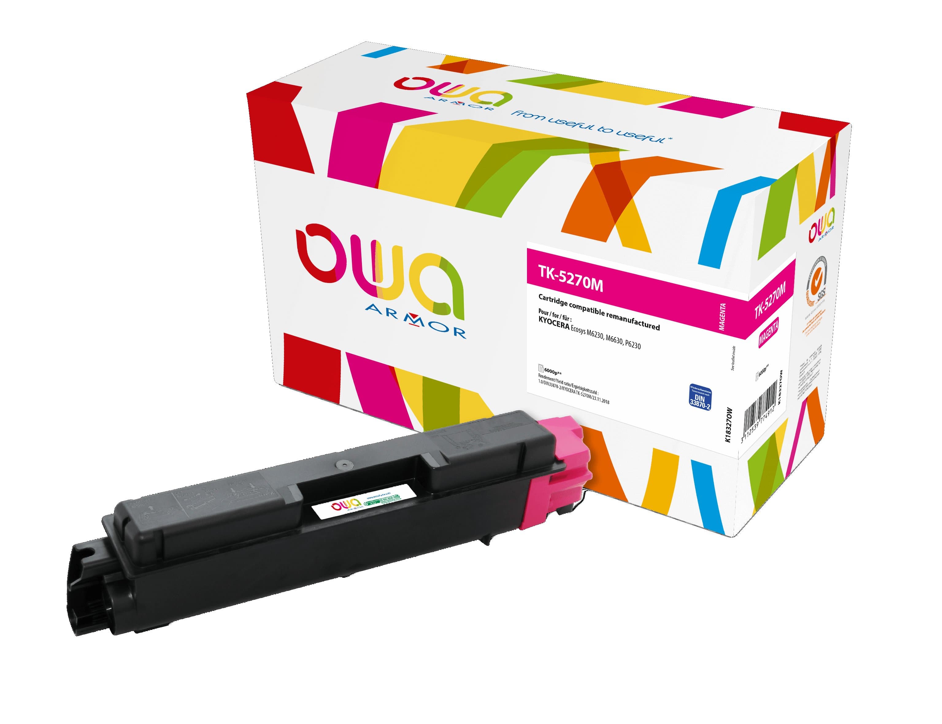 OWA Armor toner kompatibilní s Kyocera TK-5270M, 6000st, červená magenta