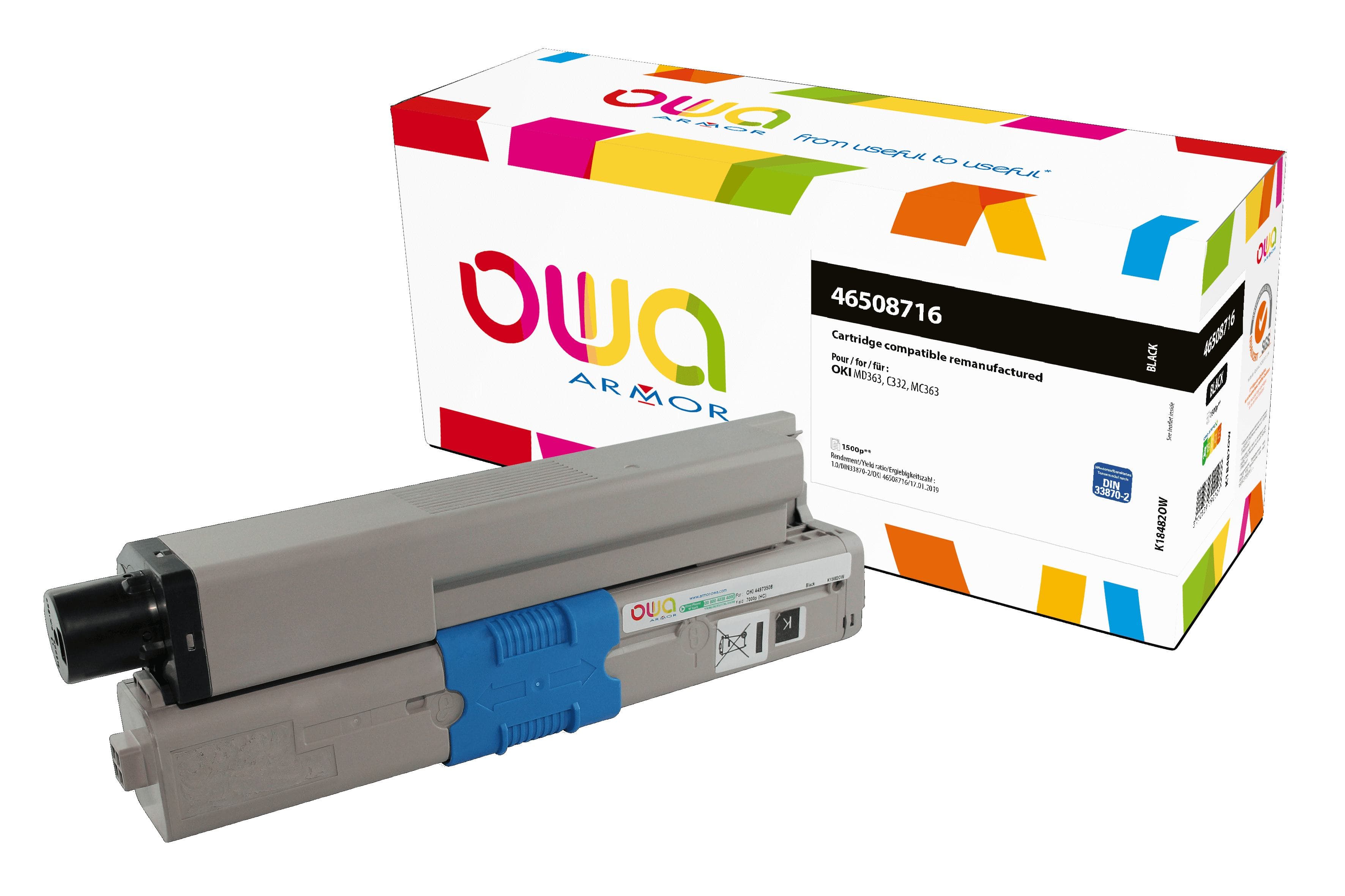 OWA Armor toner kompatibilní s OKI 46508716, 1500st, černá black