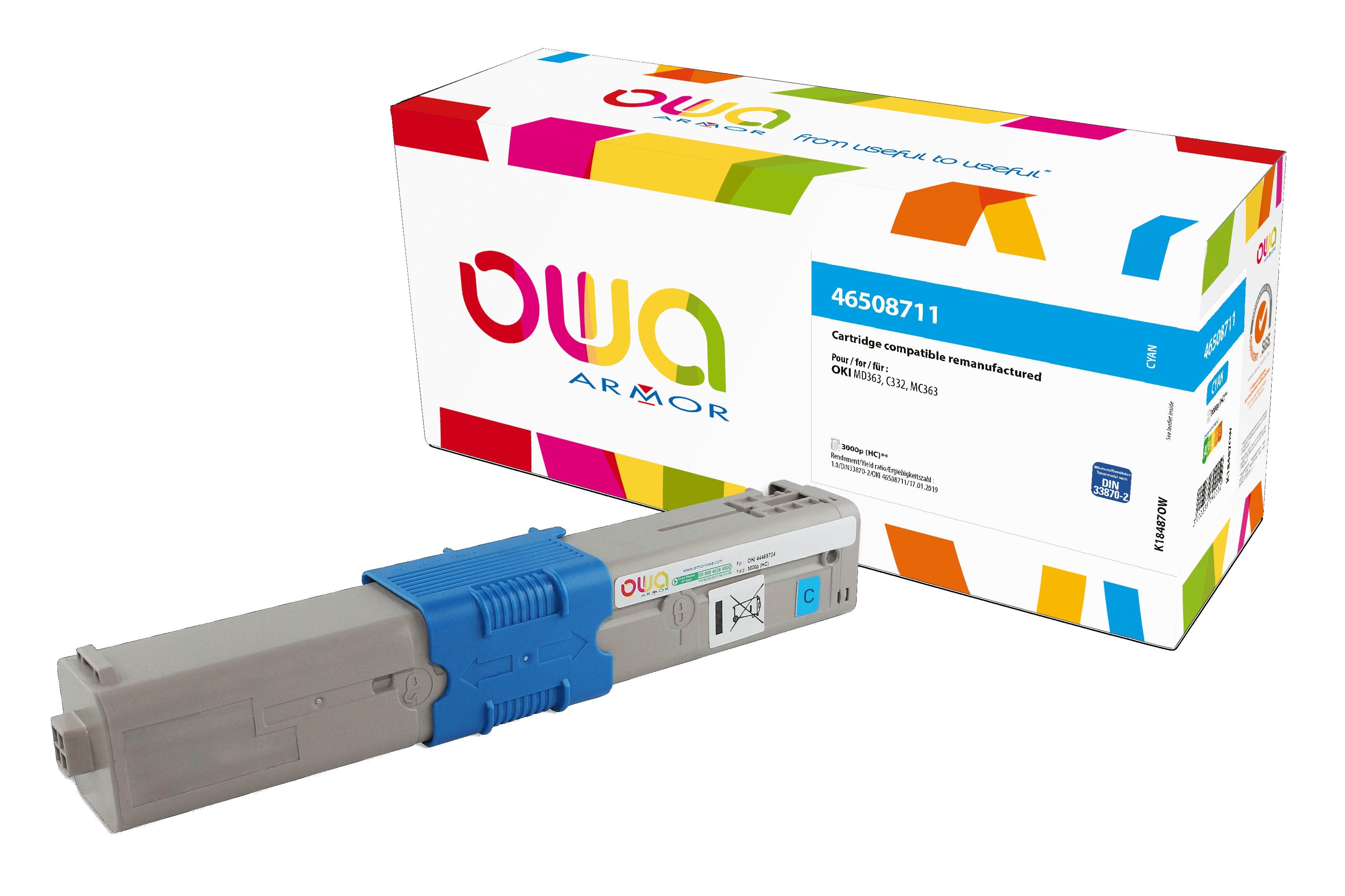 OWA Armor toner kompatibilní s OKI 46508711, 3000st, modrá