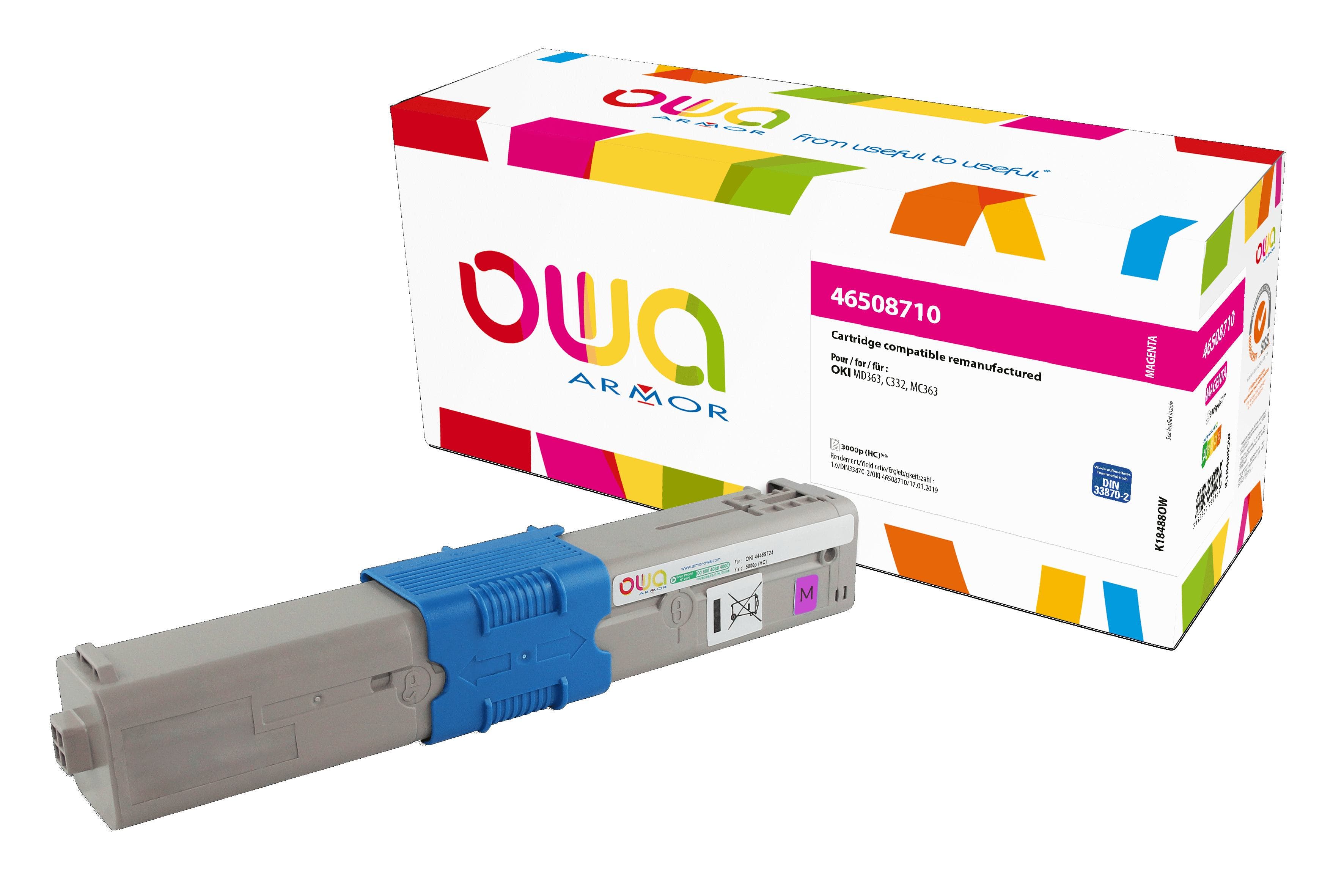 OWA Armor toner kompatibilní s OKI 46508710, 3000st, červená magenta