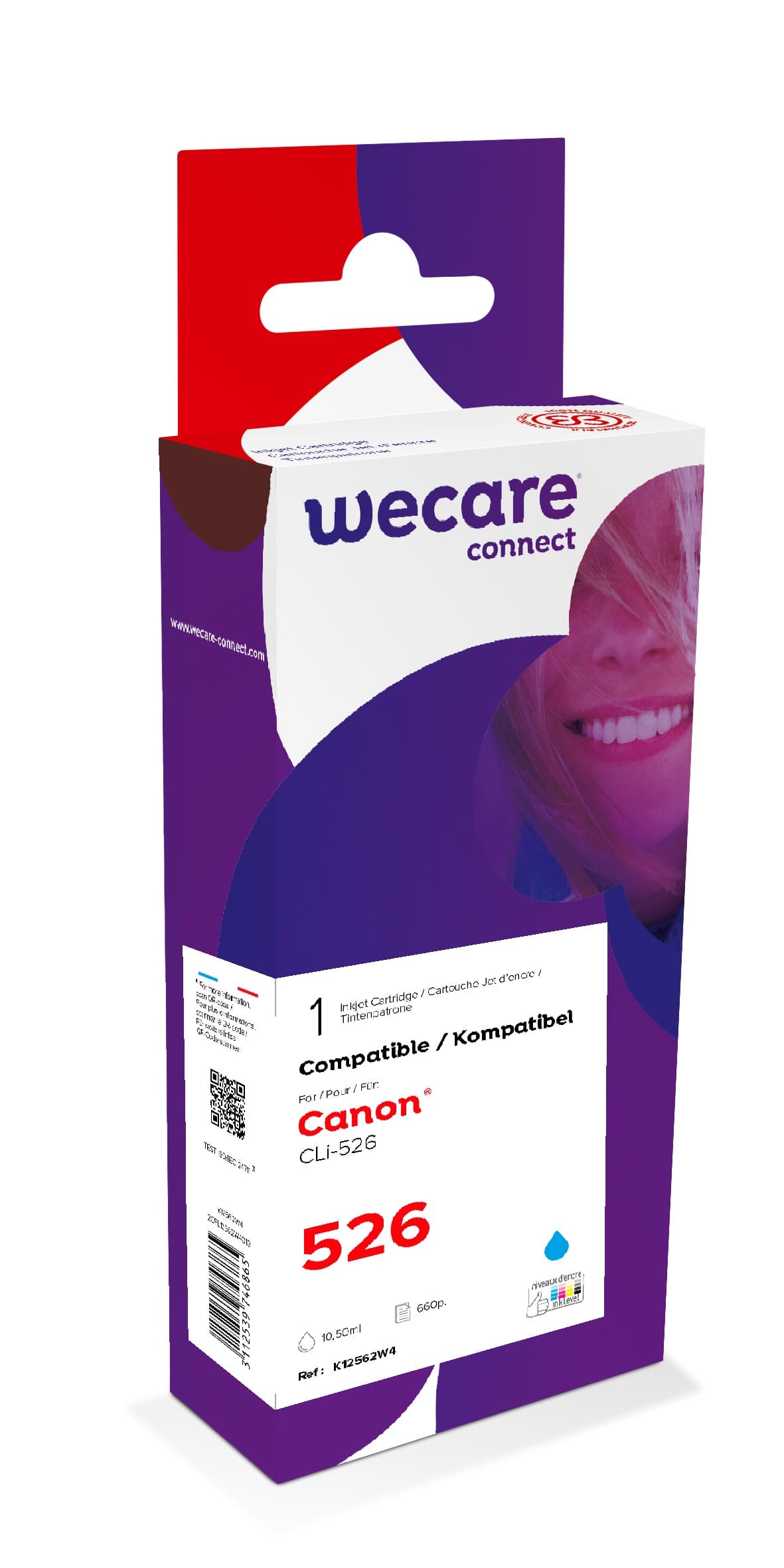 WECARE ARMOR ink kompatibilní s Canon CLi-526, 10,5ml, modrá