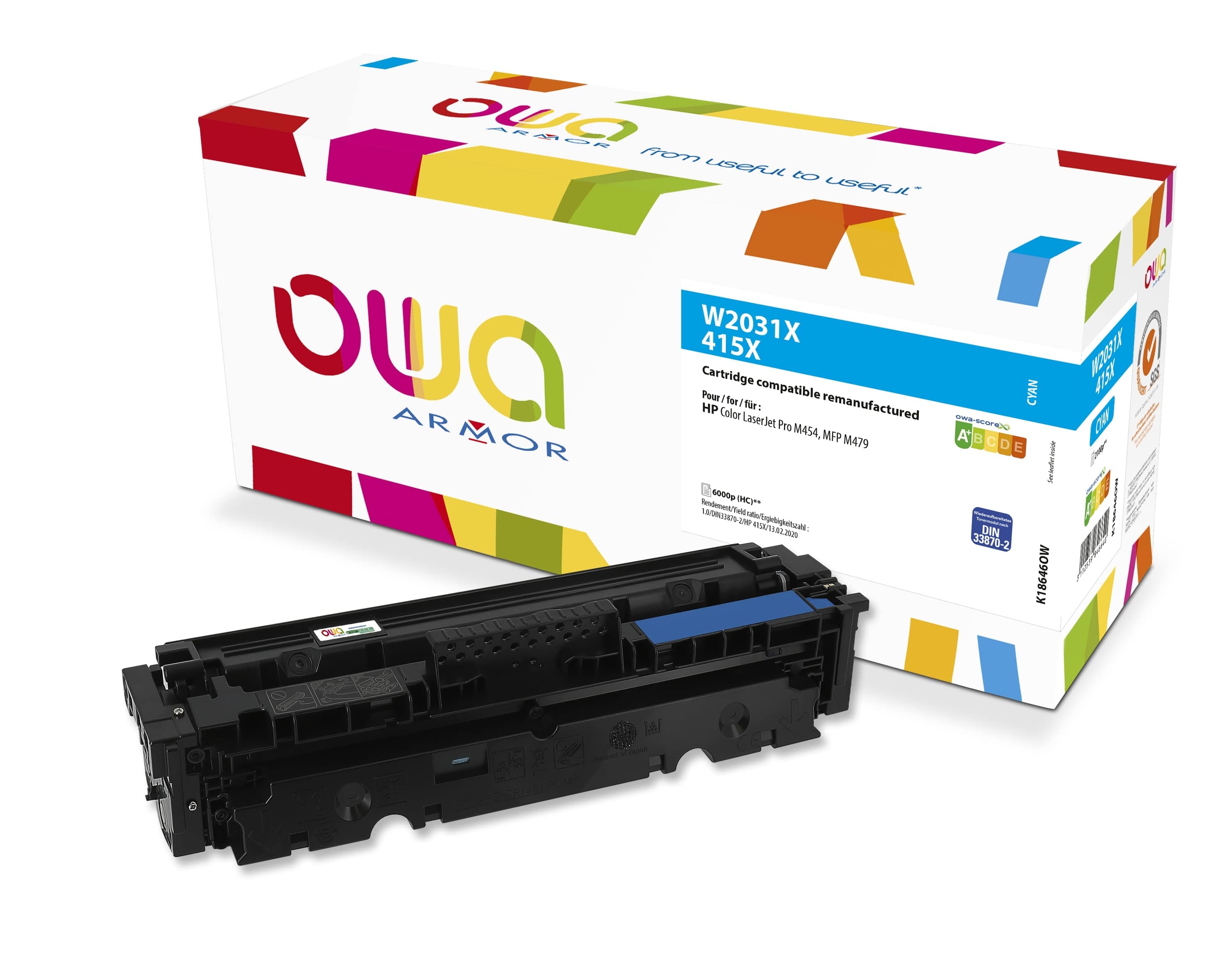 OWA Armor toner kompatibilní s HP W2031X, 415X, 6000st, modrá