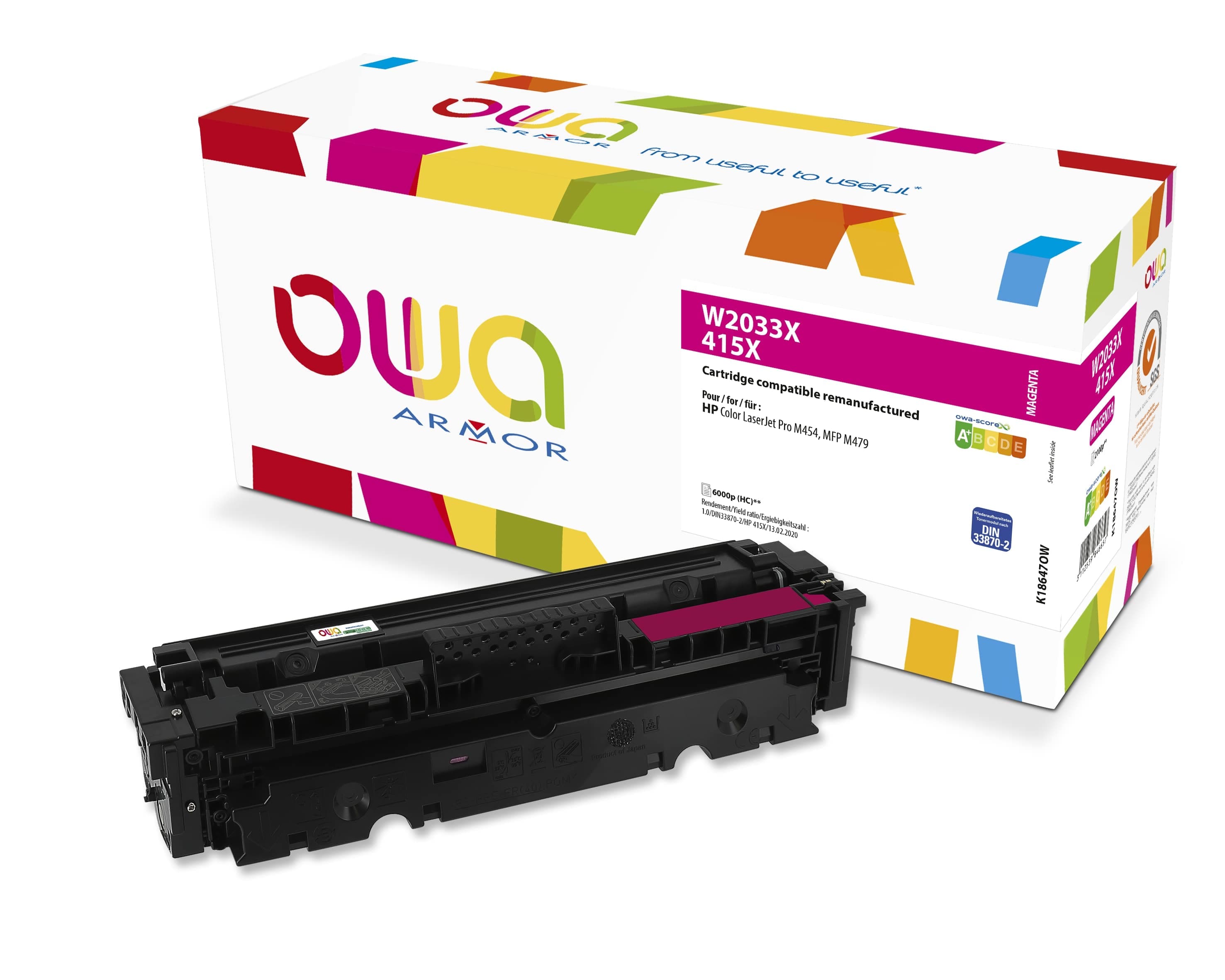 OWA Armor toner kompatibilní s HP W2033X, 415X, 6000st, červená magenta