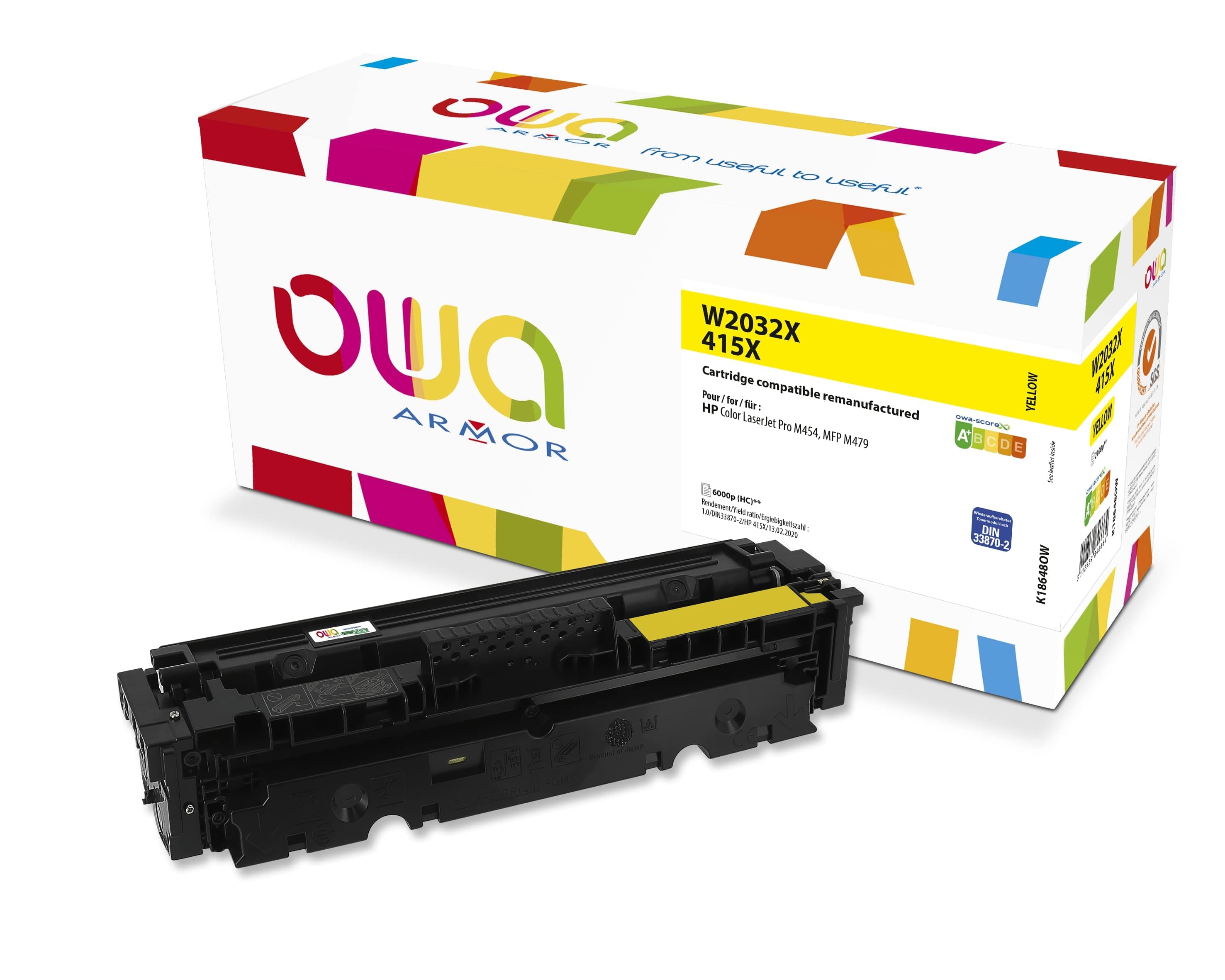 OWA Armor toner kompatibilní s HP W2032X, 415X, 6000st, žlutá yellow
