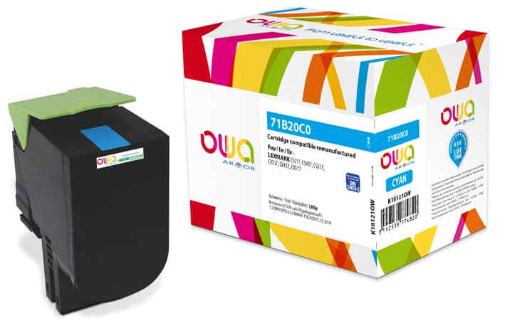OWA Armor toner kompatibilní s LEXMARK 71B20C0, 2300st, modrá