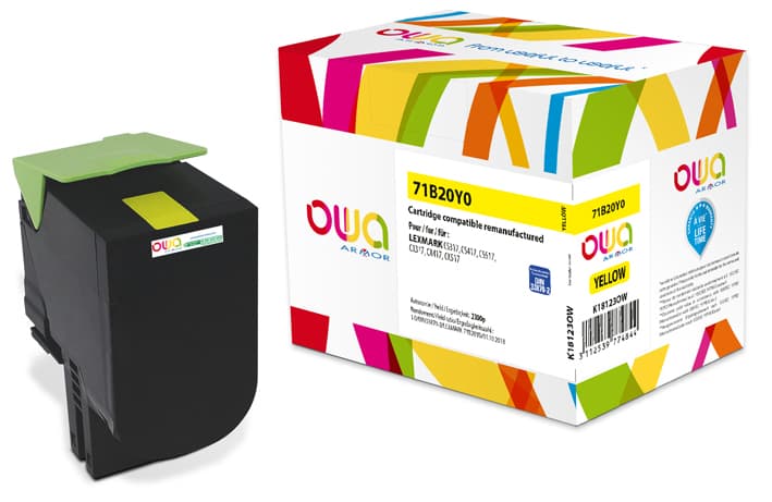 OWA Armor toner kompatibilní s LEXMARK 71B20Y0, 2300st, žlutá yellow