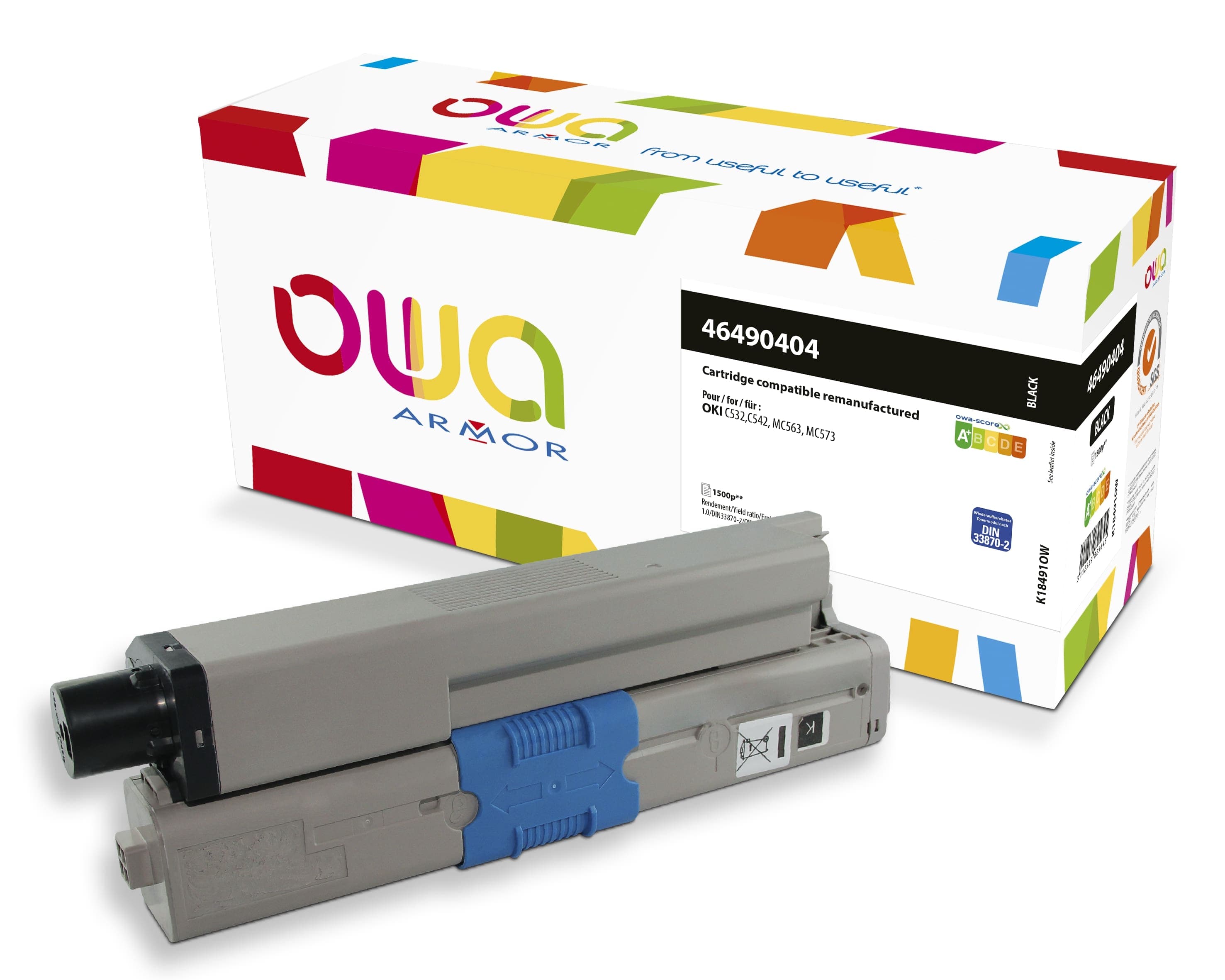 OWA Armor toner kompatibilní s OKI 46490404, 1500st, černá black