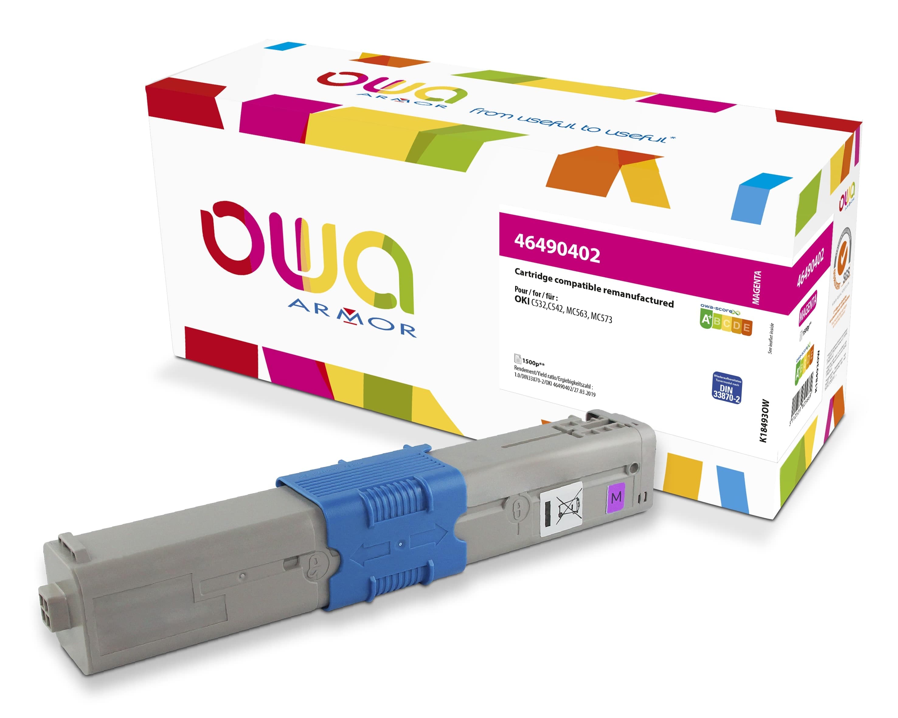 OWA Armor toner kompatibilní s OKI 46490402, 1500st, červená magenta