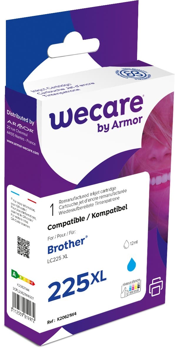 WECARE ARMOR ink kompatibilní s BROTHER LC-223Y, žlutá yellow