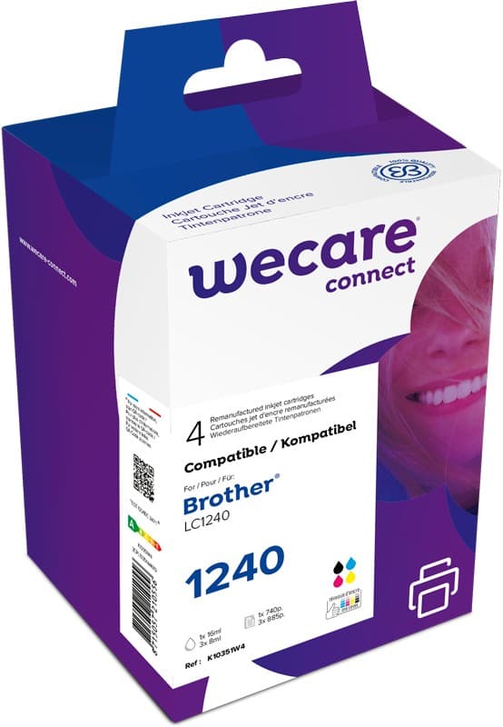 WECARE ARMOR ink sada kompatibilní s BROTHER LC-1240 VAL BP, černá