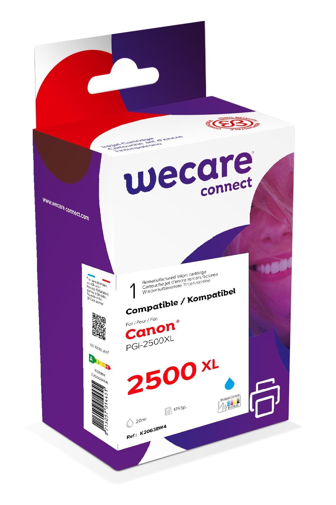 WECARE ARMOR ink kompatibilní s CANON PGi-2500XLC, modrá
