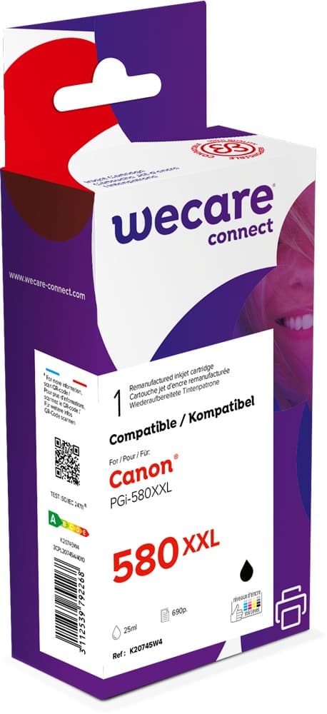 WECARE ARMOR ink kompatibilní s CANON PGi-580XXLBK,černá black pigm