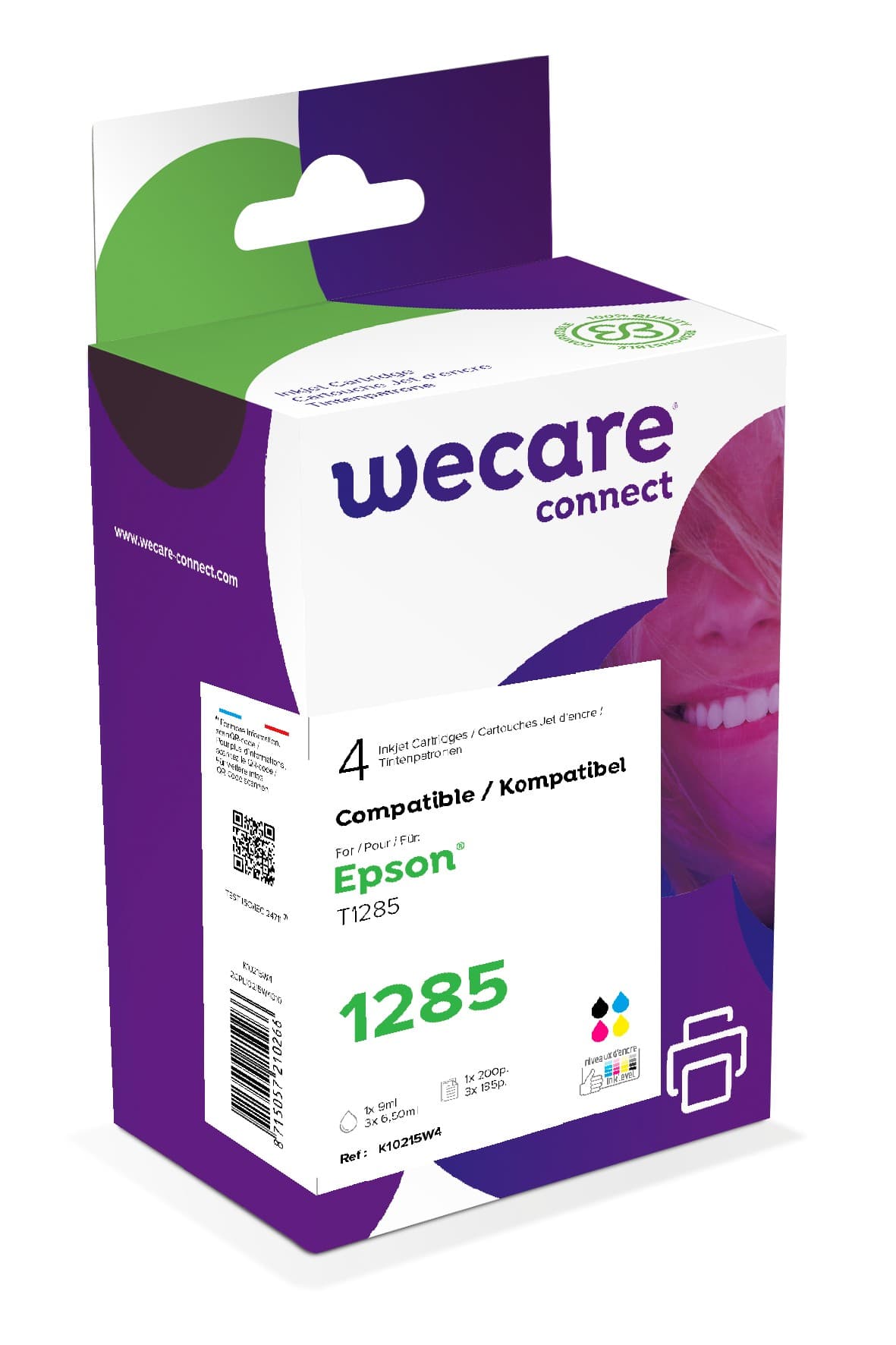 WECARE ARMOR ink sada kompatibilní s EPSON C13T12854012,černá