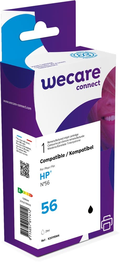 WECARE ARMOR ink kompatibilní s HP C6656A, černá black