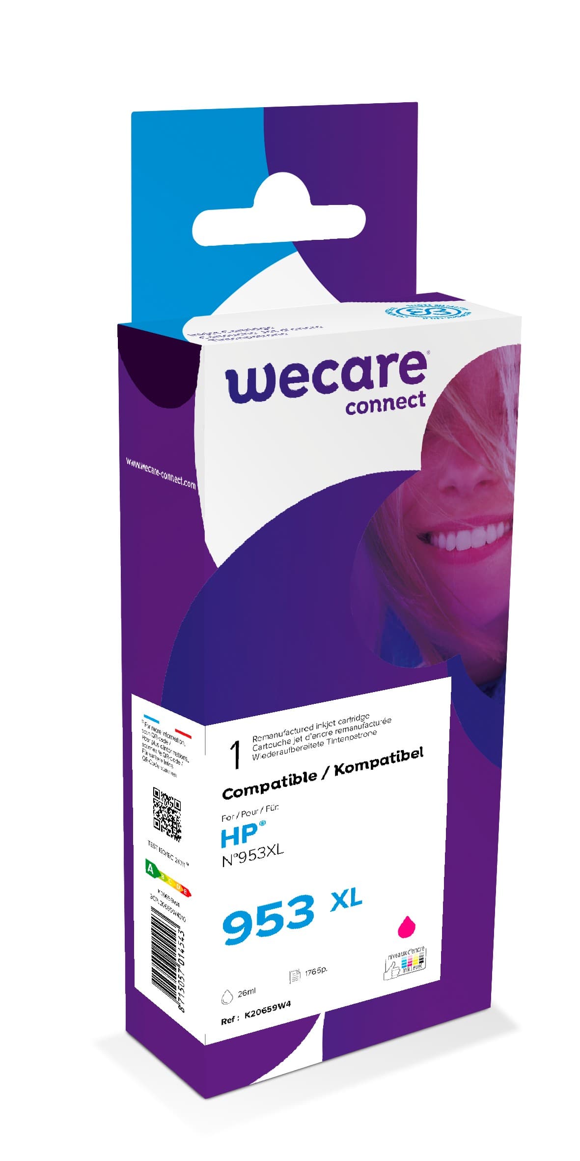 WECARE ARMOR ink kompatibilní s HP F6U17AE, červená magenta