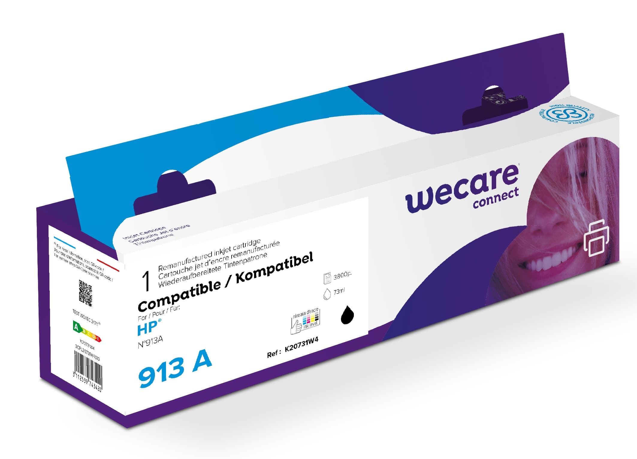 WECARE ARMOR ink kompatibilní s HP F6T78AE, červená magenta