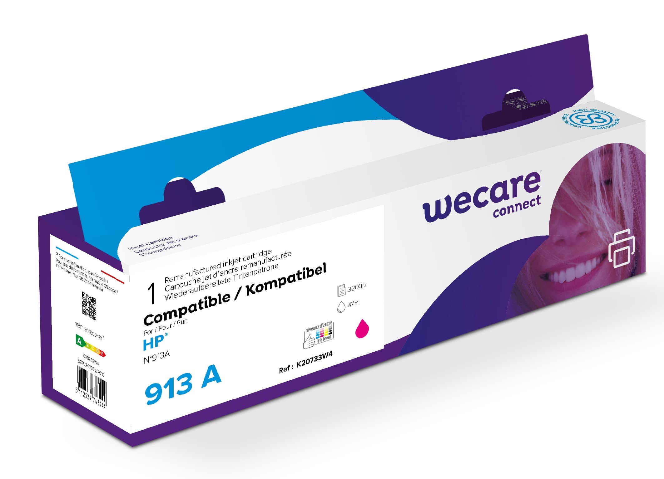 WECARE ARMOR ink kompatibilní s HP F6T77AE, modrá