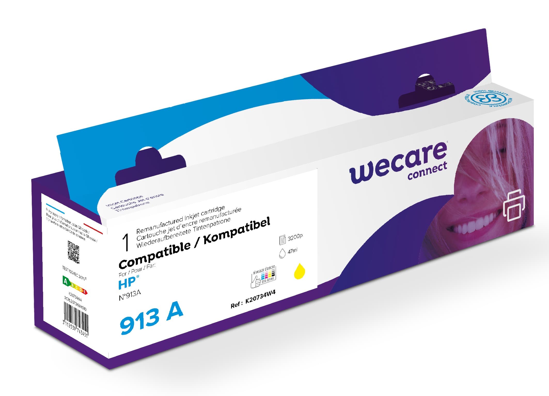 WECARE ARMOR ink kompatibilní s HP F6T79AE, žlutá yellow