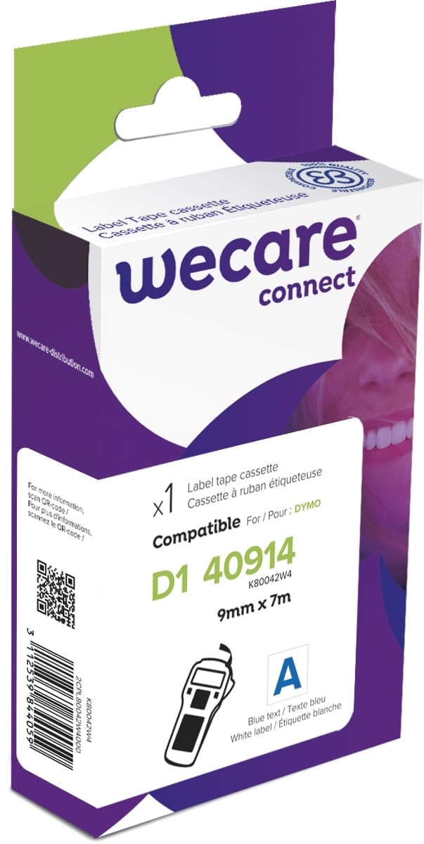 WECARE ARMOR páska kompatibilní s DYMO S0720690,Blue White,9MM*7M