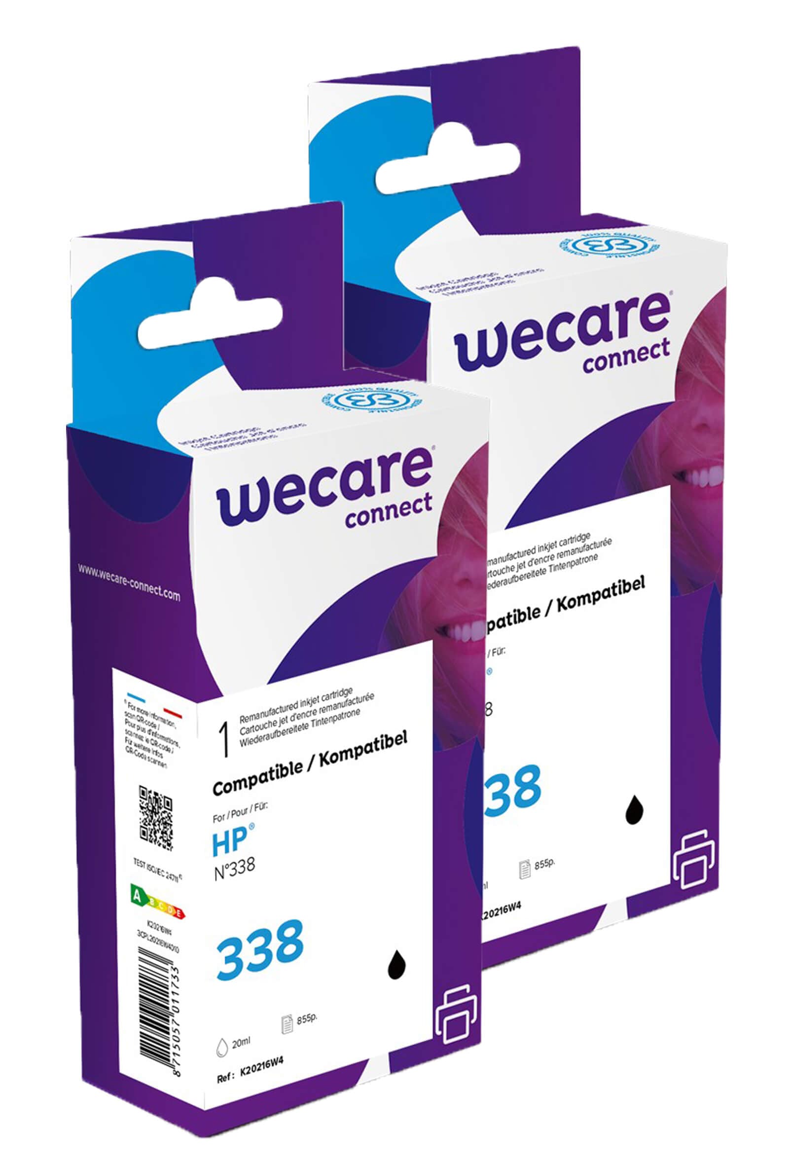 WECARE ARMOR sada ink kompatibilní s HP C8765EE, 2x20ml, černá black