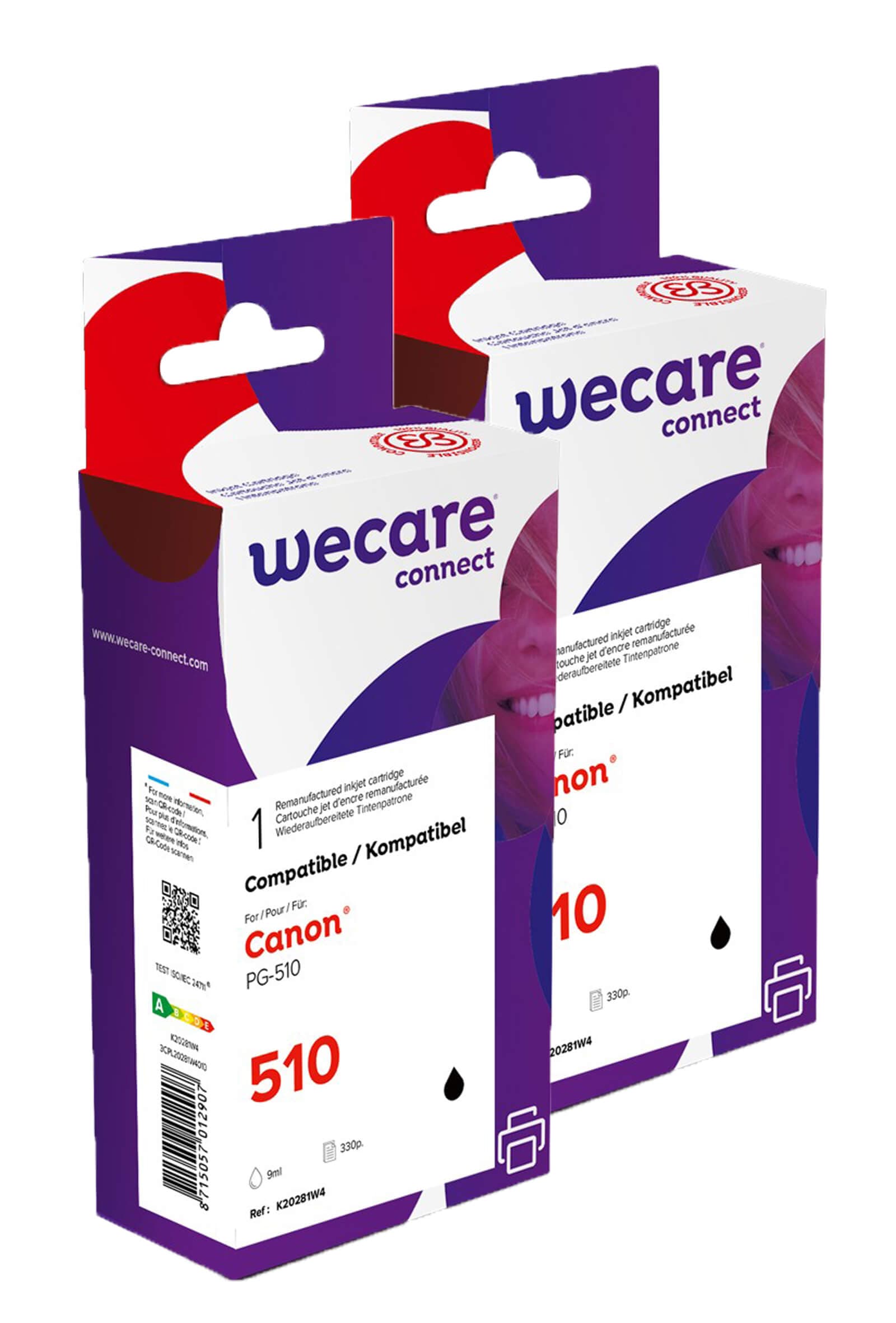WECARE ARMOR sada ink kompatibilní s CANON PG-510, 2x9ml, černá black