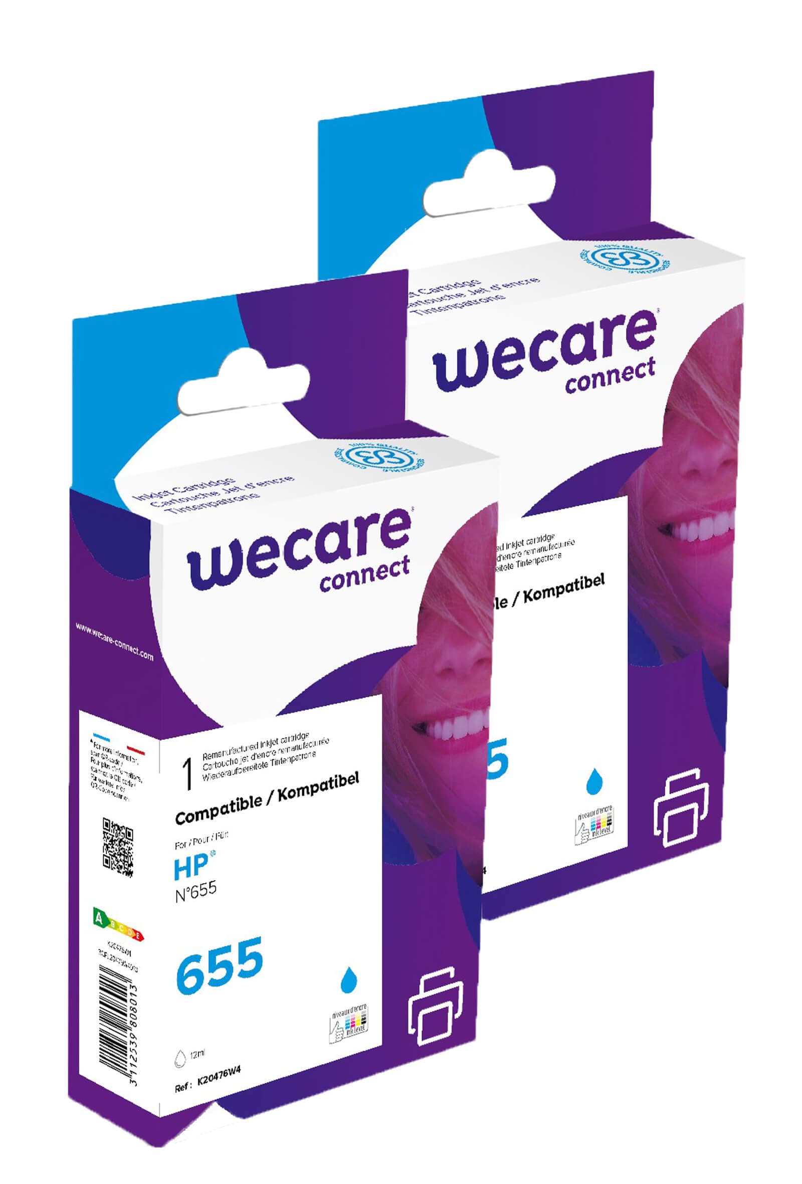 WECARE ARMOR sada ink kompatibilní s HP CZ110AE, 2x12ml, modrá
