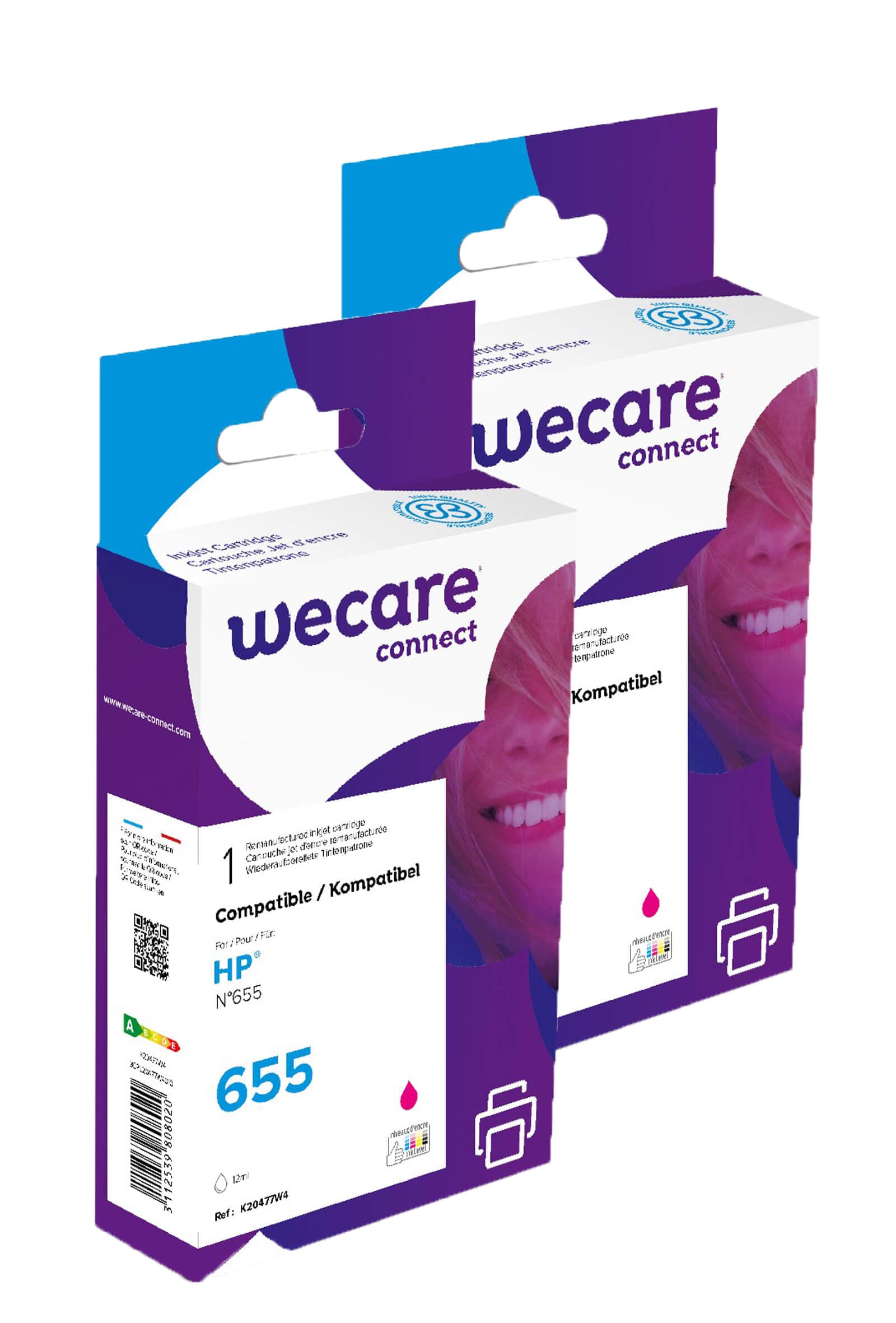 WECARE ARMOR sada ink kompatibilní s HP CZ111AE, 2x12ml, červená magenta